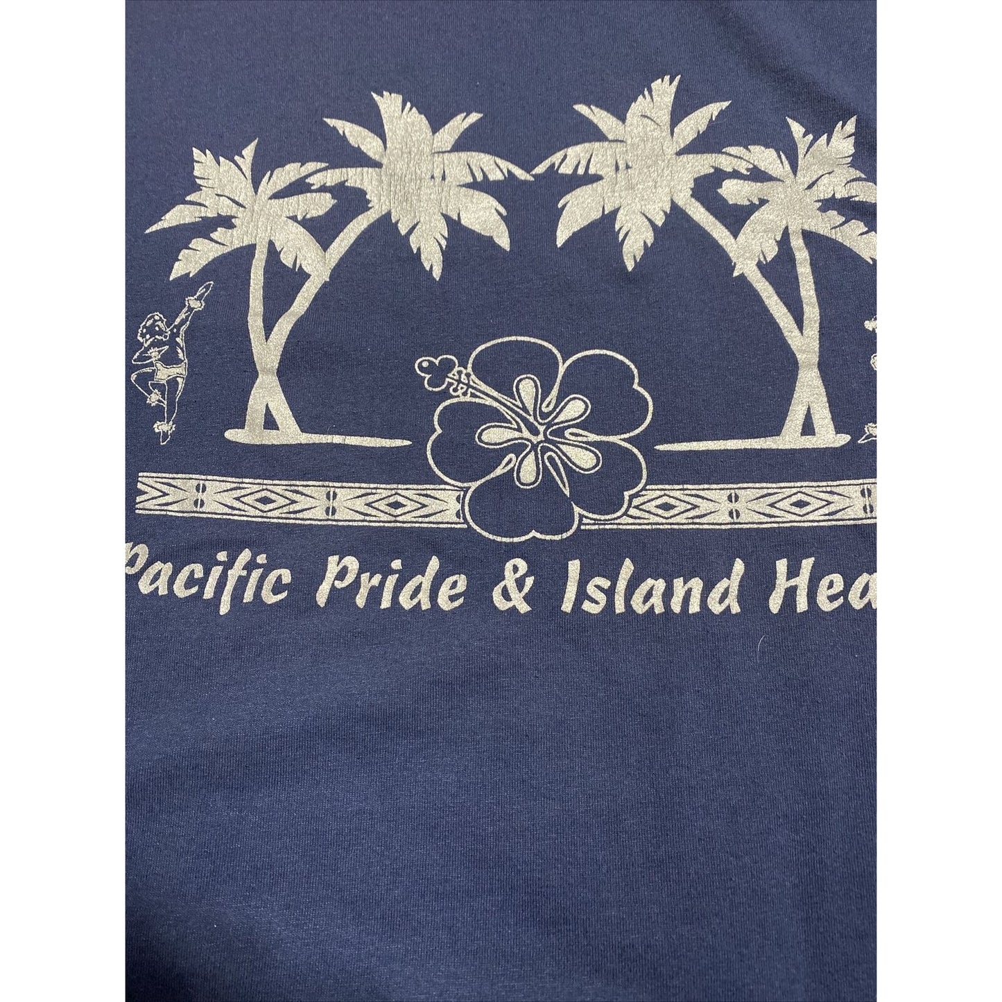 Fruit of the Loom “Pacific Pride & Island” Navy Blue Men’s Large Aloha Shirt
