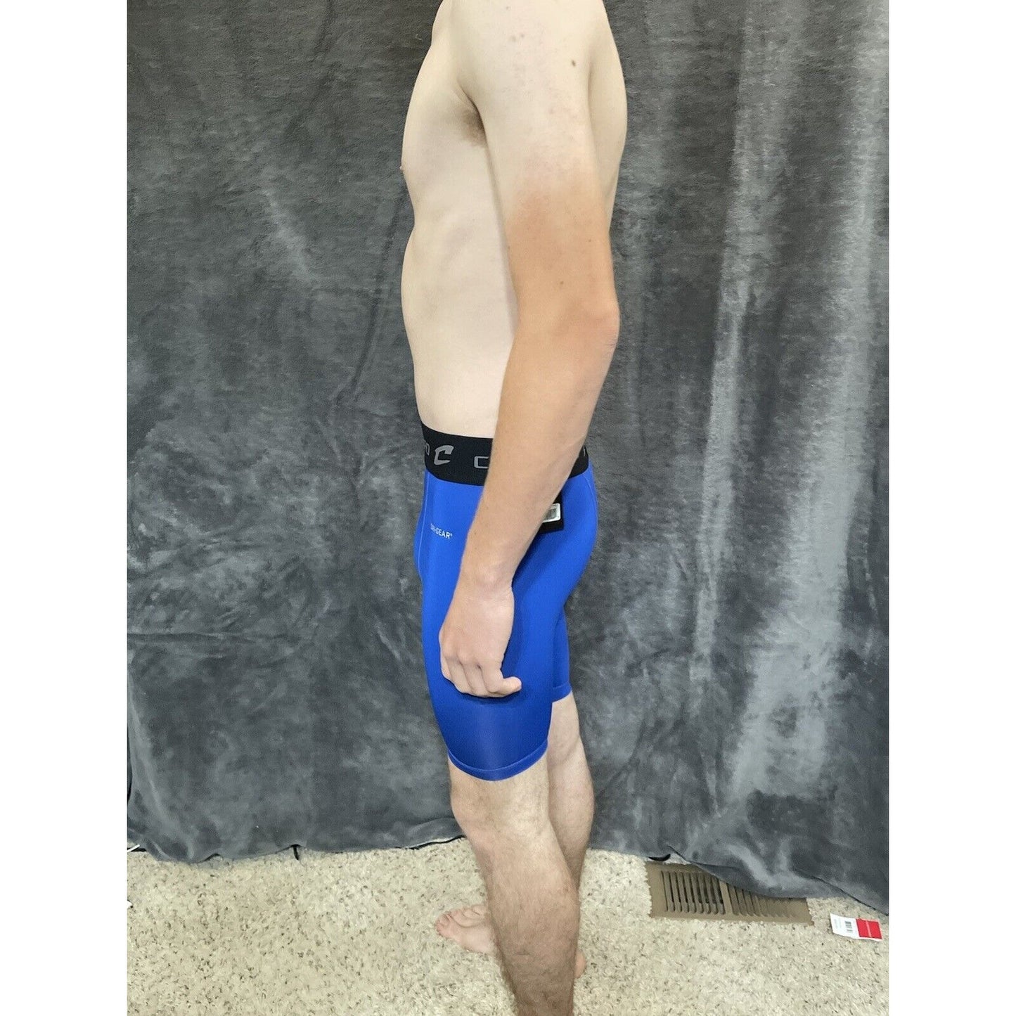 youth boys Royal blue champro performance compression shorts youth large