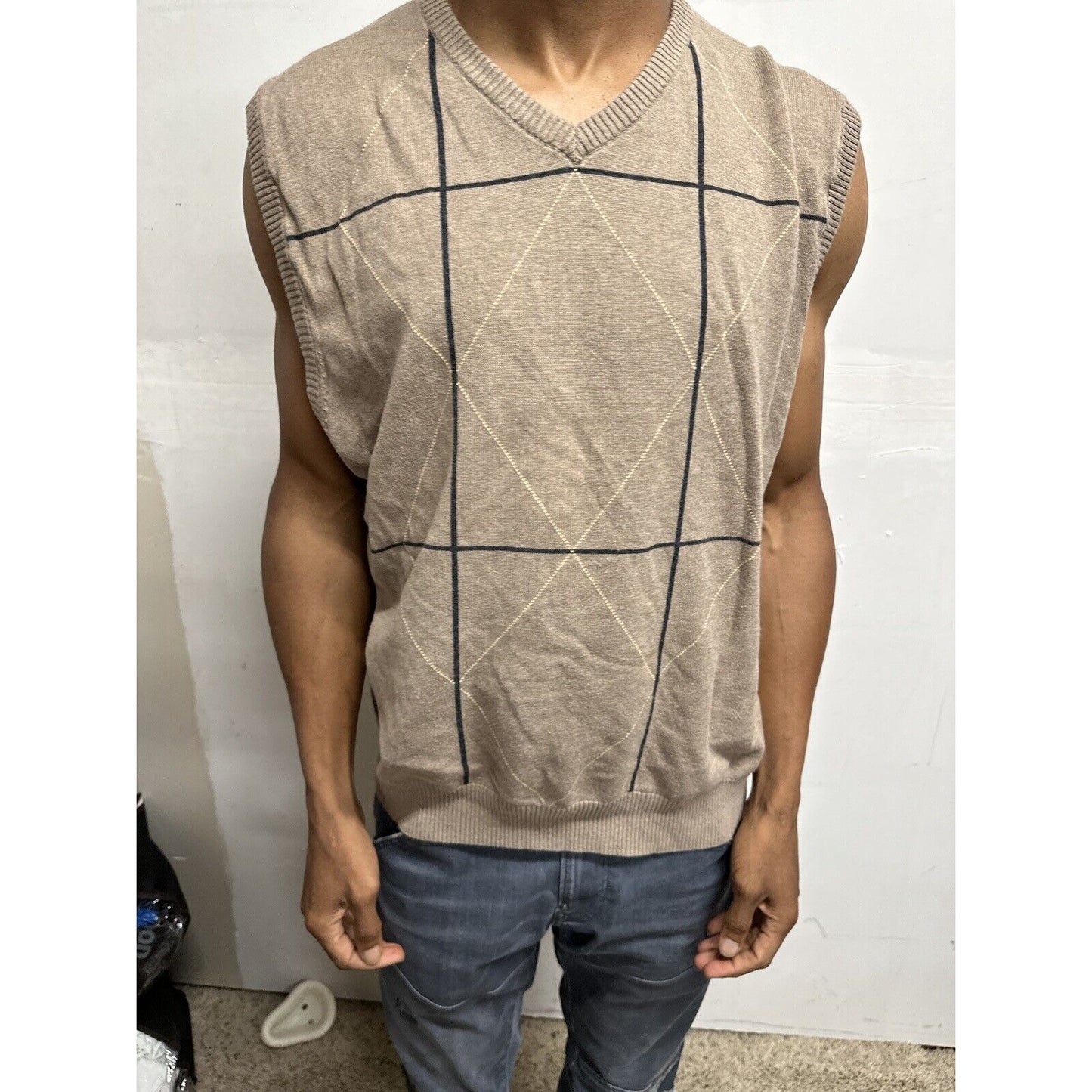 Men’s Dockers Sleeveless XL Tan Sweater