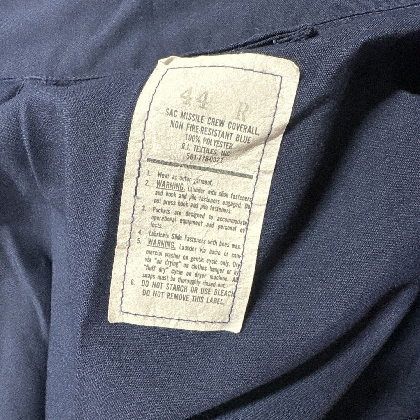 Men’s Dark Blue Strategic Air Command Missile Crew Coverall Uniform Suit