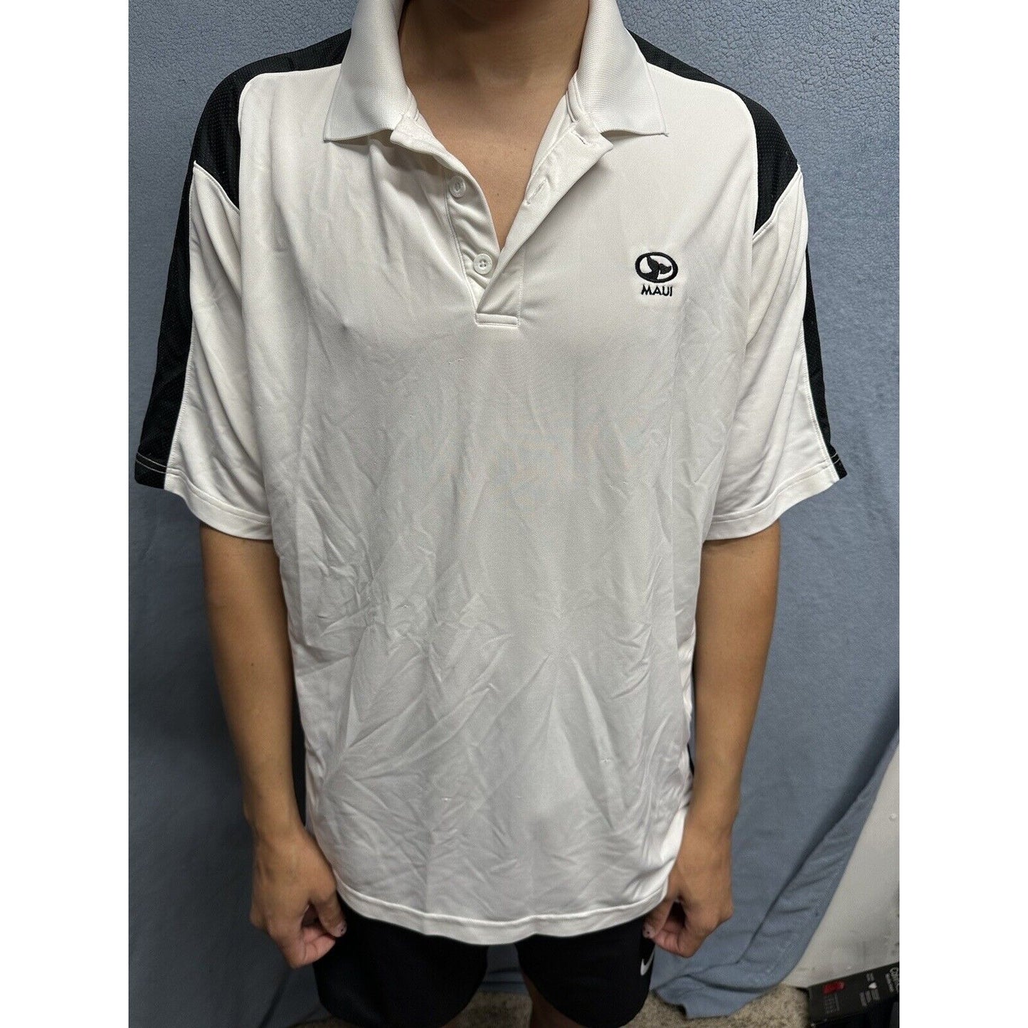 Men’s Large White Heat Gear Under Armour Maui Polo Shirt