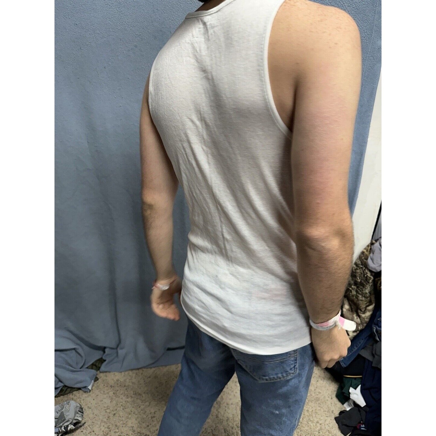 Men’s Perry Ellis Portfolio Large Tank Top Muscle Shirt White