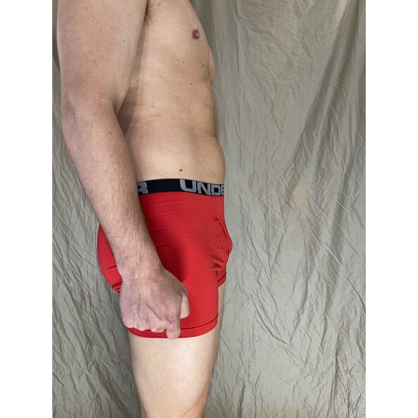 youth XL Red under armour fitted heat gear boxer briefs