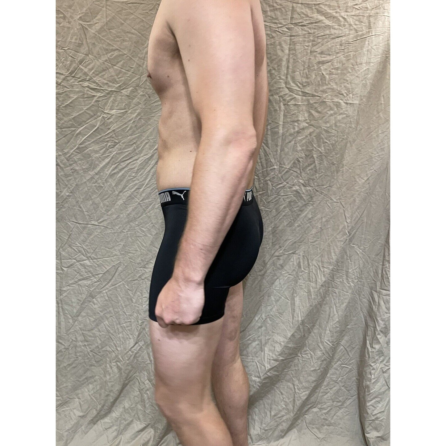 men's black puma compression boxer briefs athletic Large