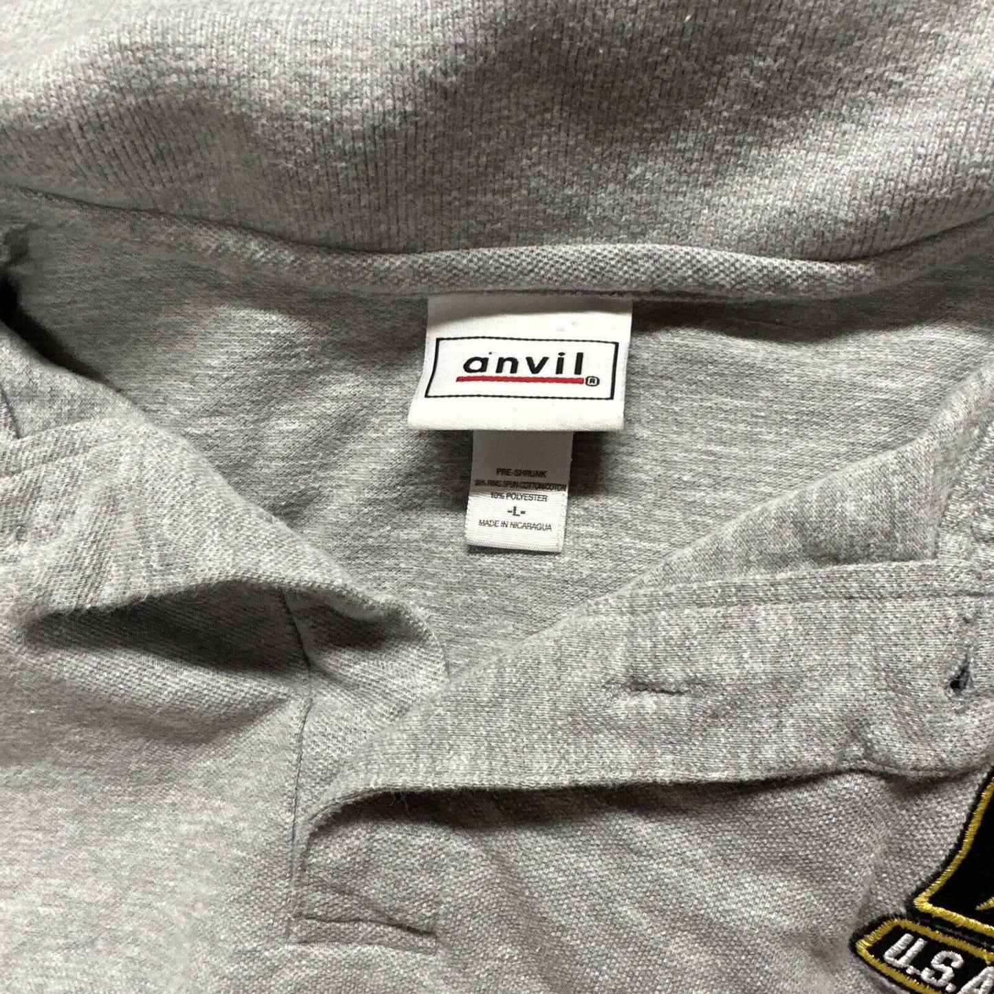 Men’s Gray Polo Shirt US Army Size Large