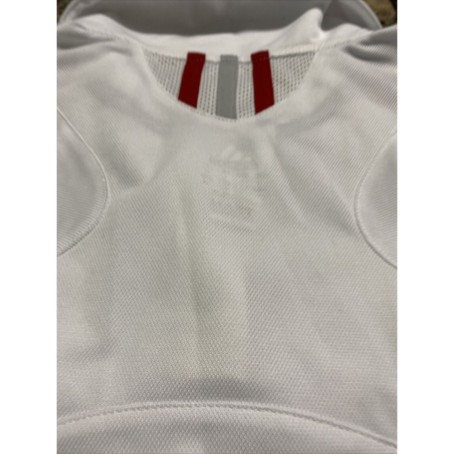 Adidas Team Performance Women’s Large White Red Athletic Climacool Polo Shirt