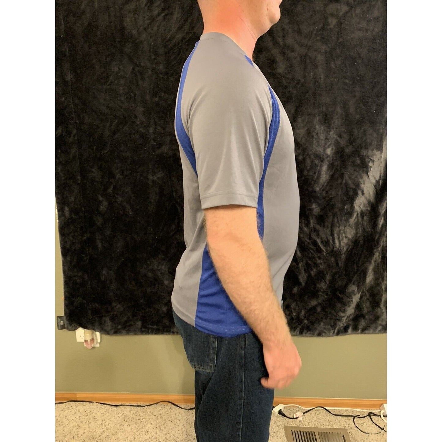 Air Force AF Workout Shirt Campus Heritage Grey And Blue Medium