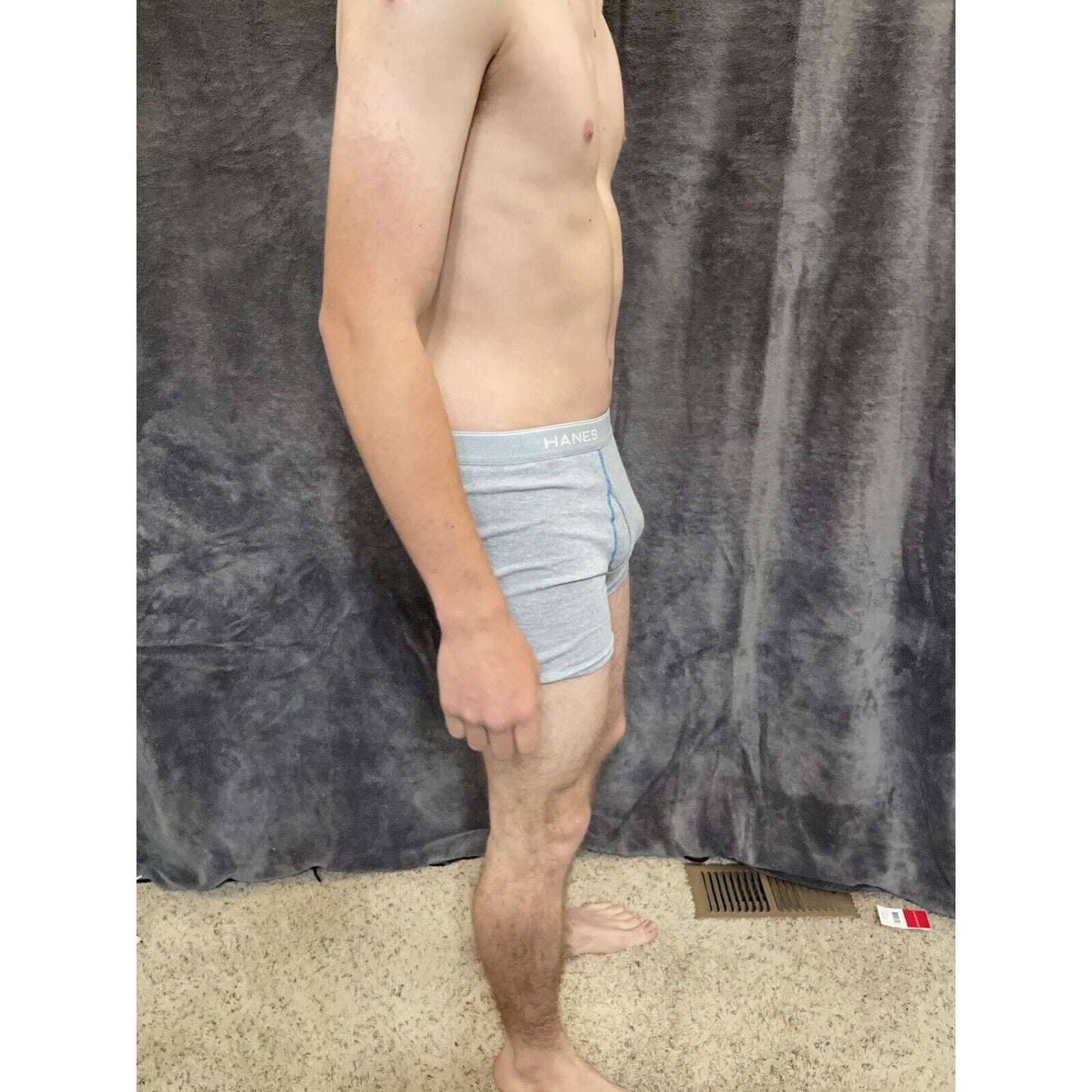 boy's Hanes youth XL Gray With Aqua boxer brief