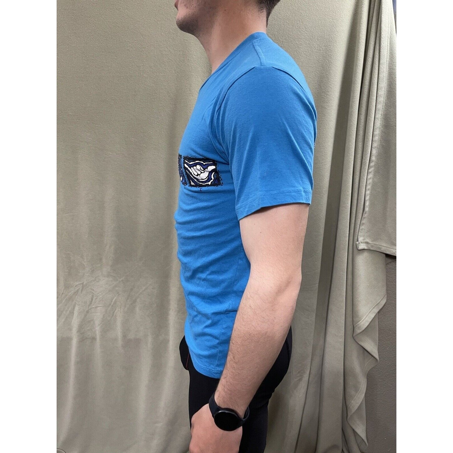 Men’s Startee Medium T-shirt Teal Hawaiian