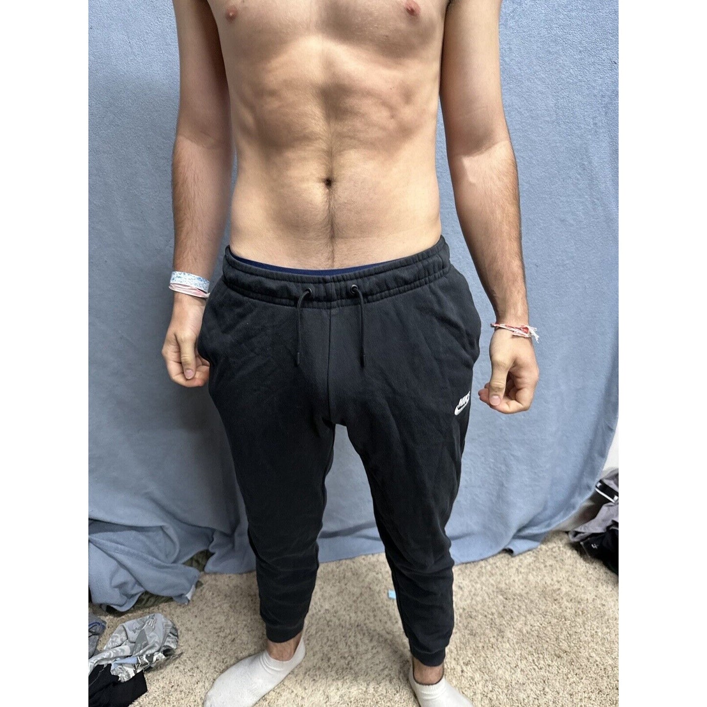 Men’s Small Nike Black Cotton Poly Sweat Pants With Pockets