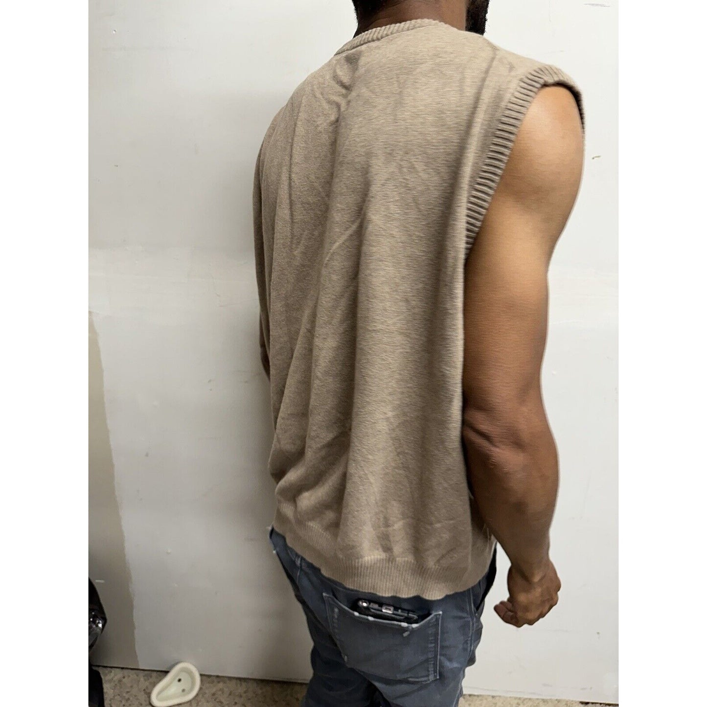 Men’s Dockers Sleeveless XL Tan Sweater