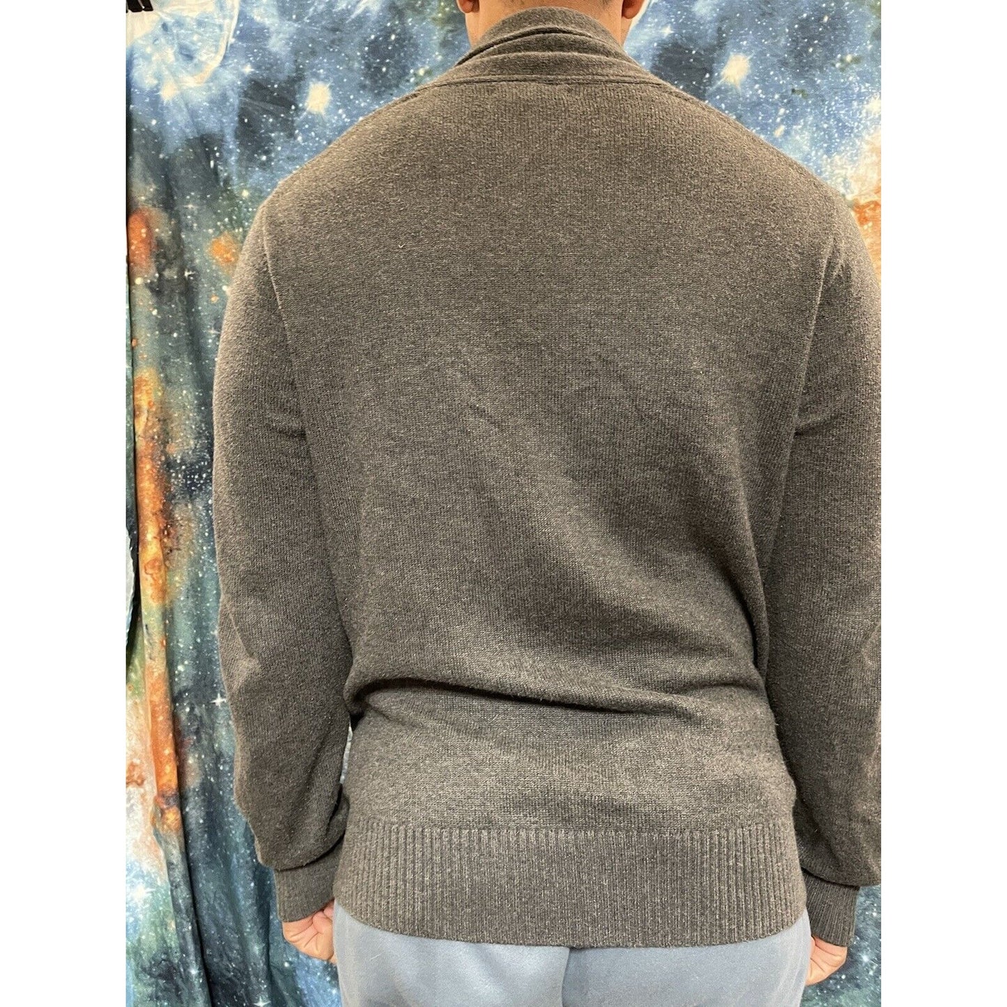 Men’s Banana Republic Medium Button up sweater long sleeve gray