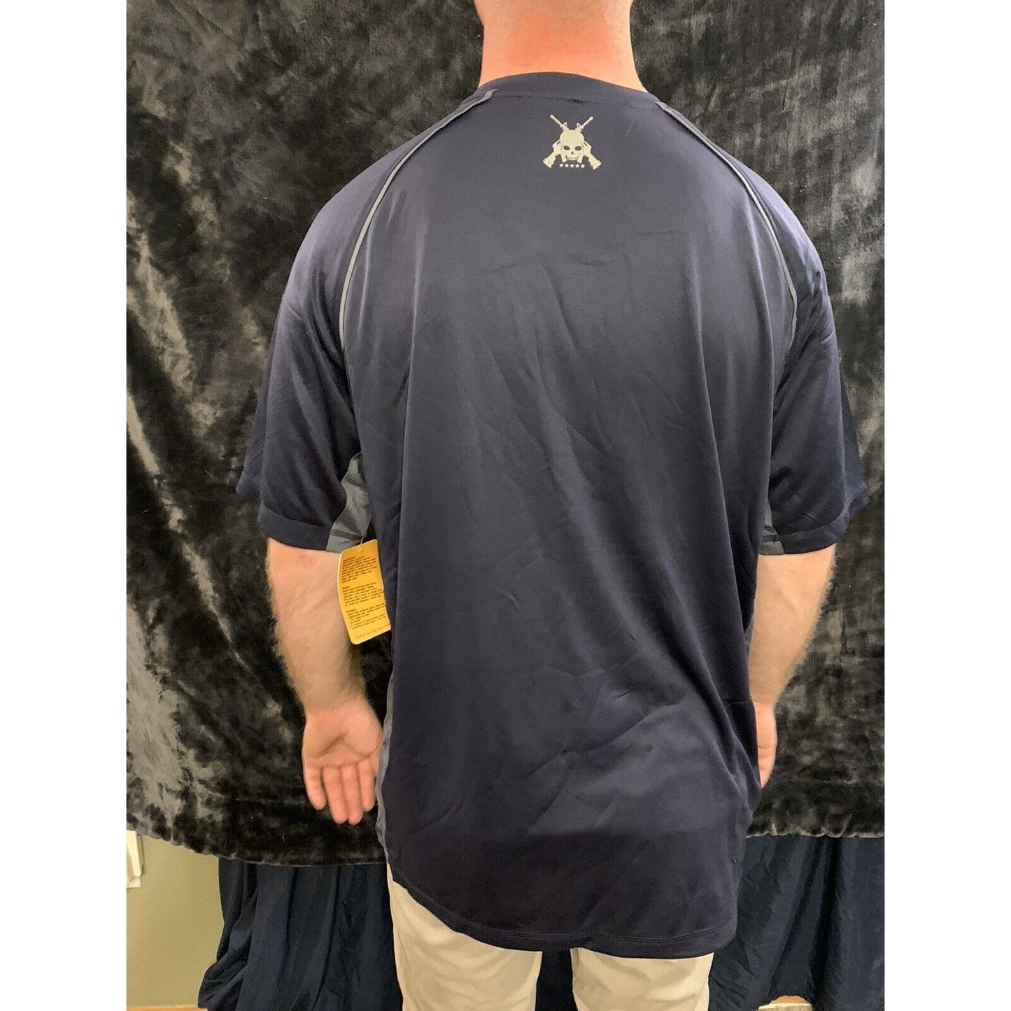 Men’s Soffe XT46 Navy Blue Camo Large Tee 100% Polyester
