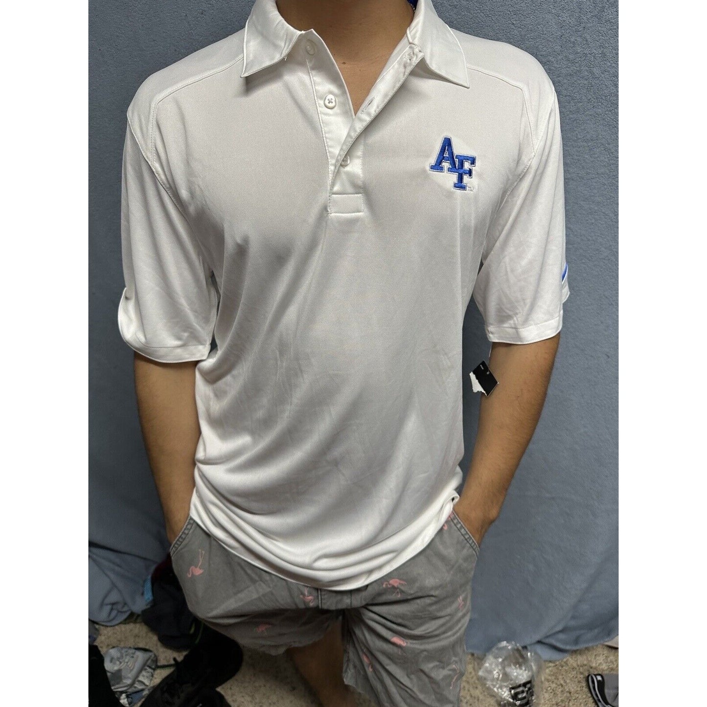 Men’s Small White Air Force Polo Shirt USAFa Air Force Academy