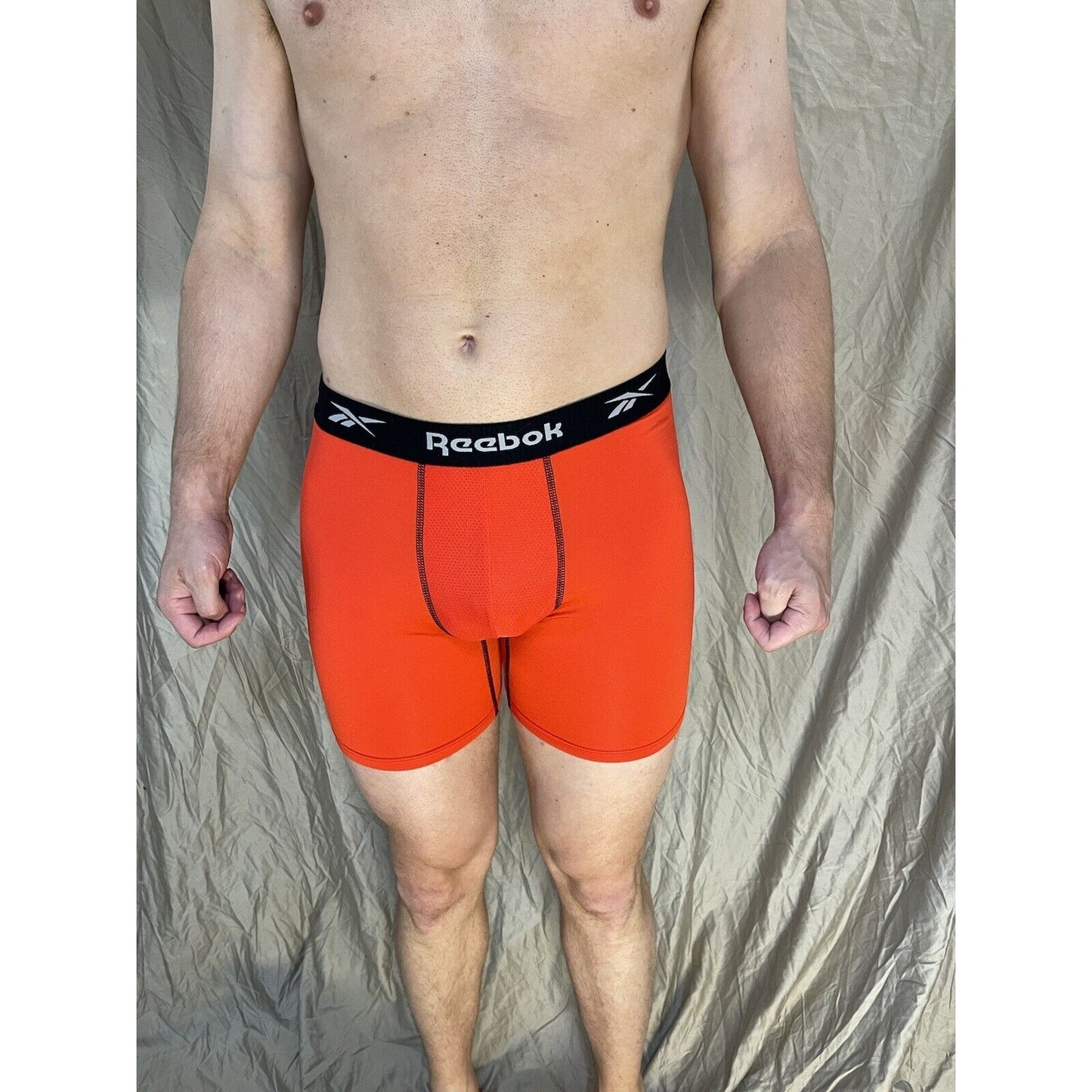 men's reebok Red/orange large compression boxer brief