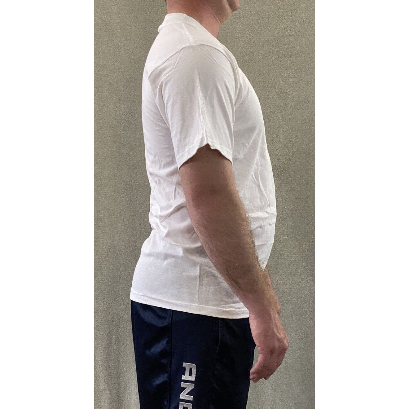 The Cotton Exchange Men’s Medium Plain Solid White Cotton T-shirt