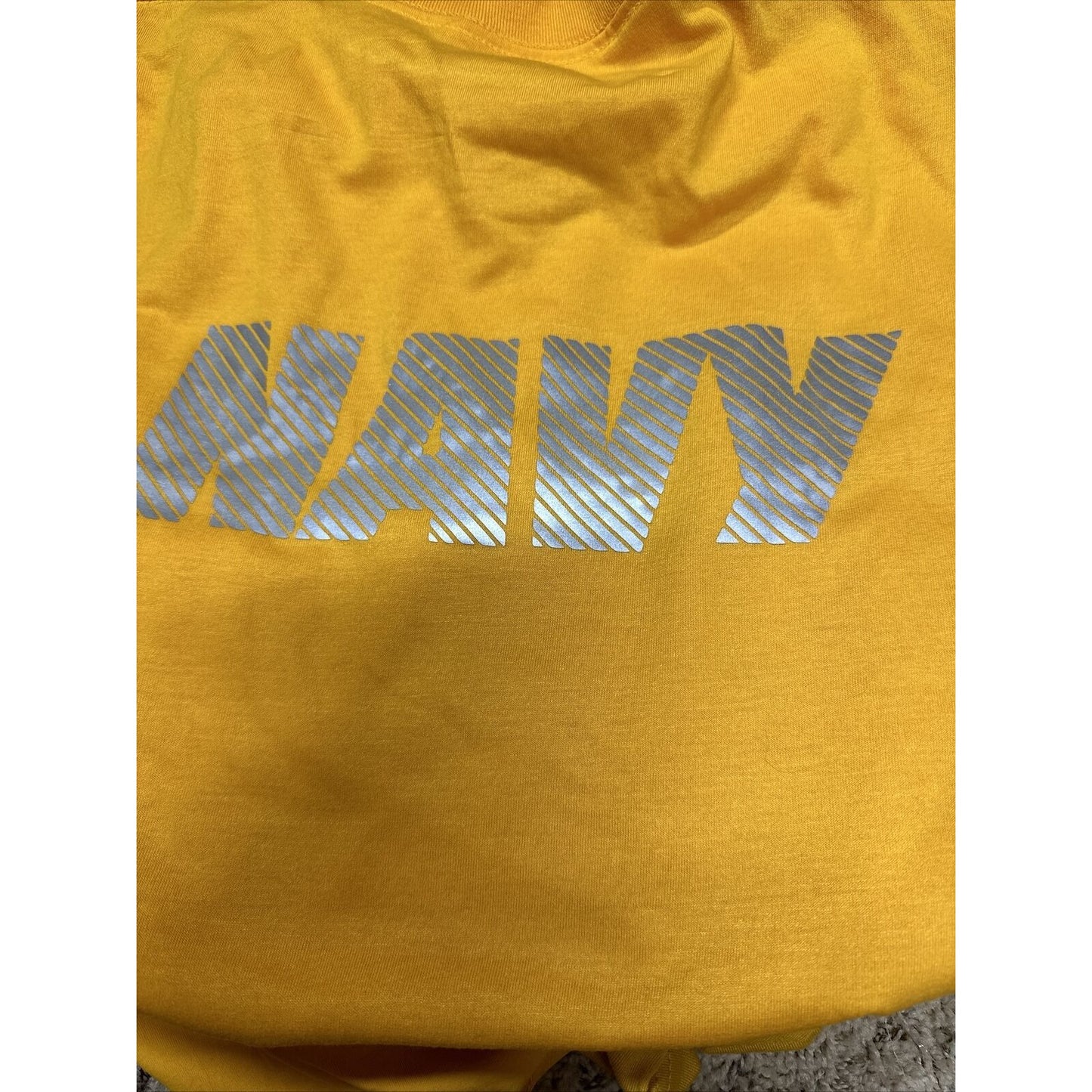 Men’s Navy Polyester PT Yellow Uniform Shirt Long Sleeve 2XL