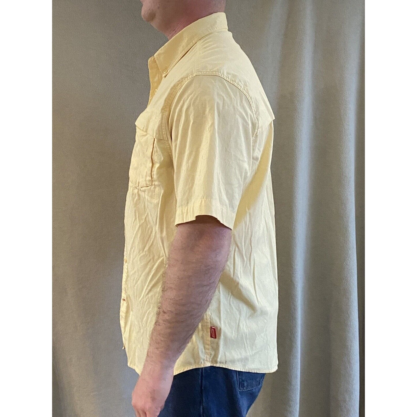 Coleman The Outdoor Co. Mens XL Yellow Polyester-blend Button-down Short sleeves
