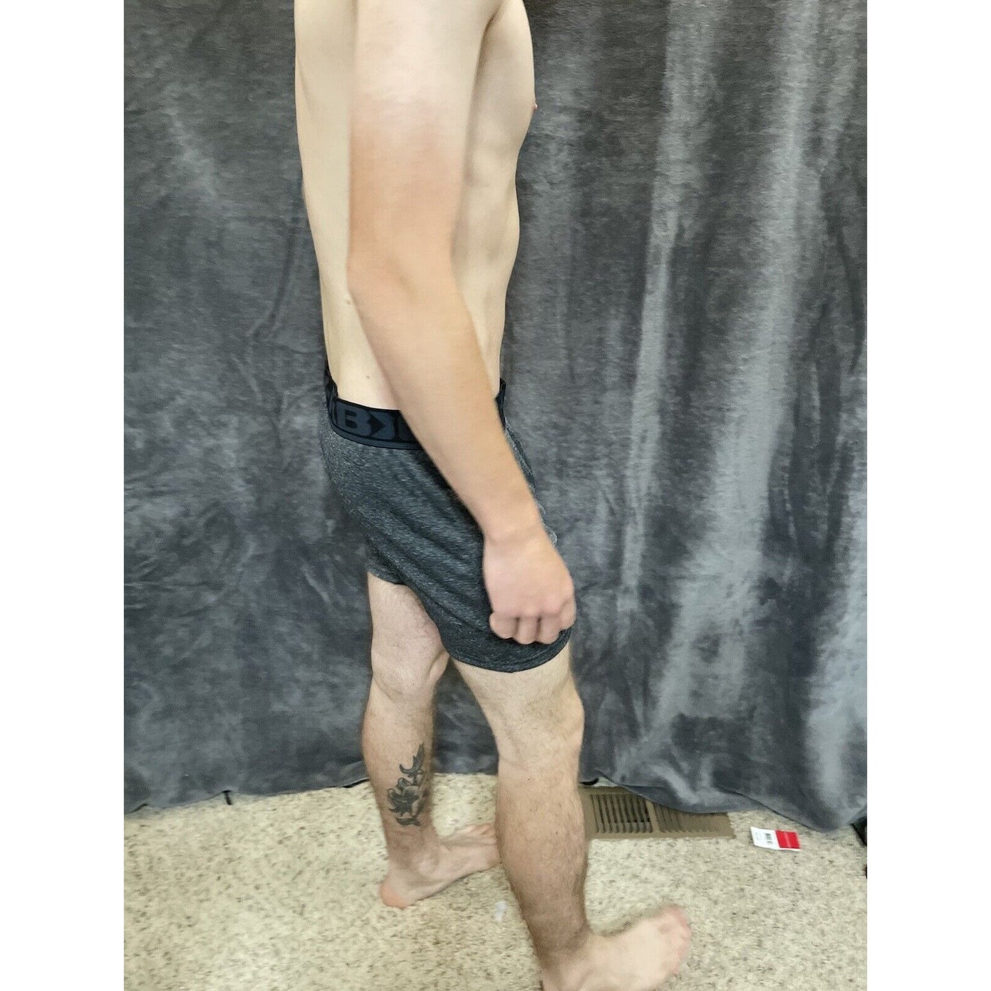 men's rbx Gray black Band large 10% spandex compression boxer briefs