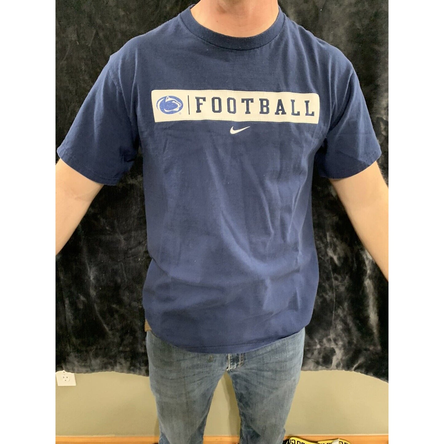 Nike Men’s Penn State PSU Football Shirt Tshirt Size Medium Blue