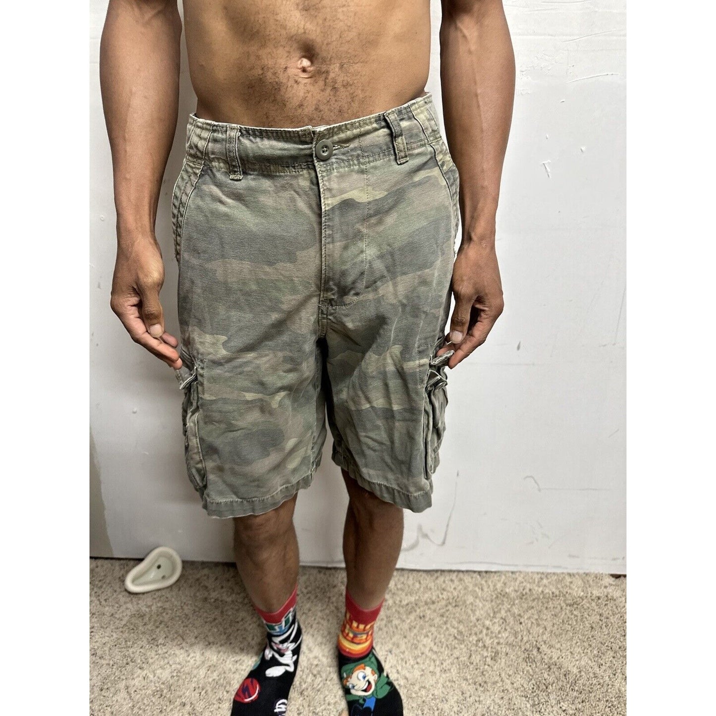 Men’s Camo Cargo Shorts Faded Glory Size 30