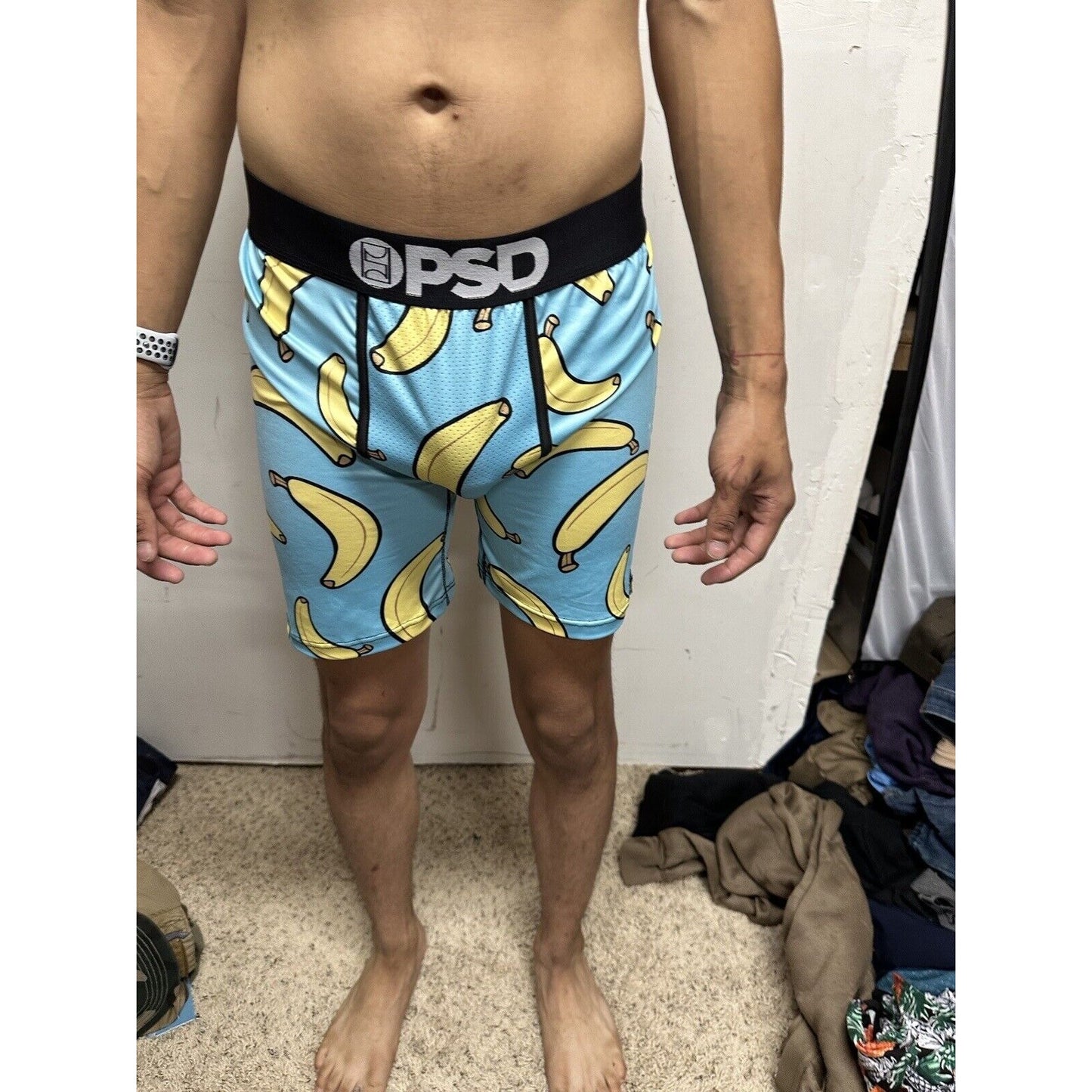 PSD Men's LARGE Boxer Brief Banana Blue Yellow Boxer Briefs NWOT
