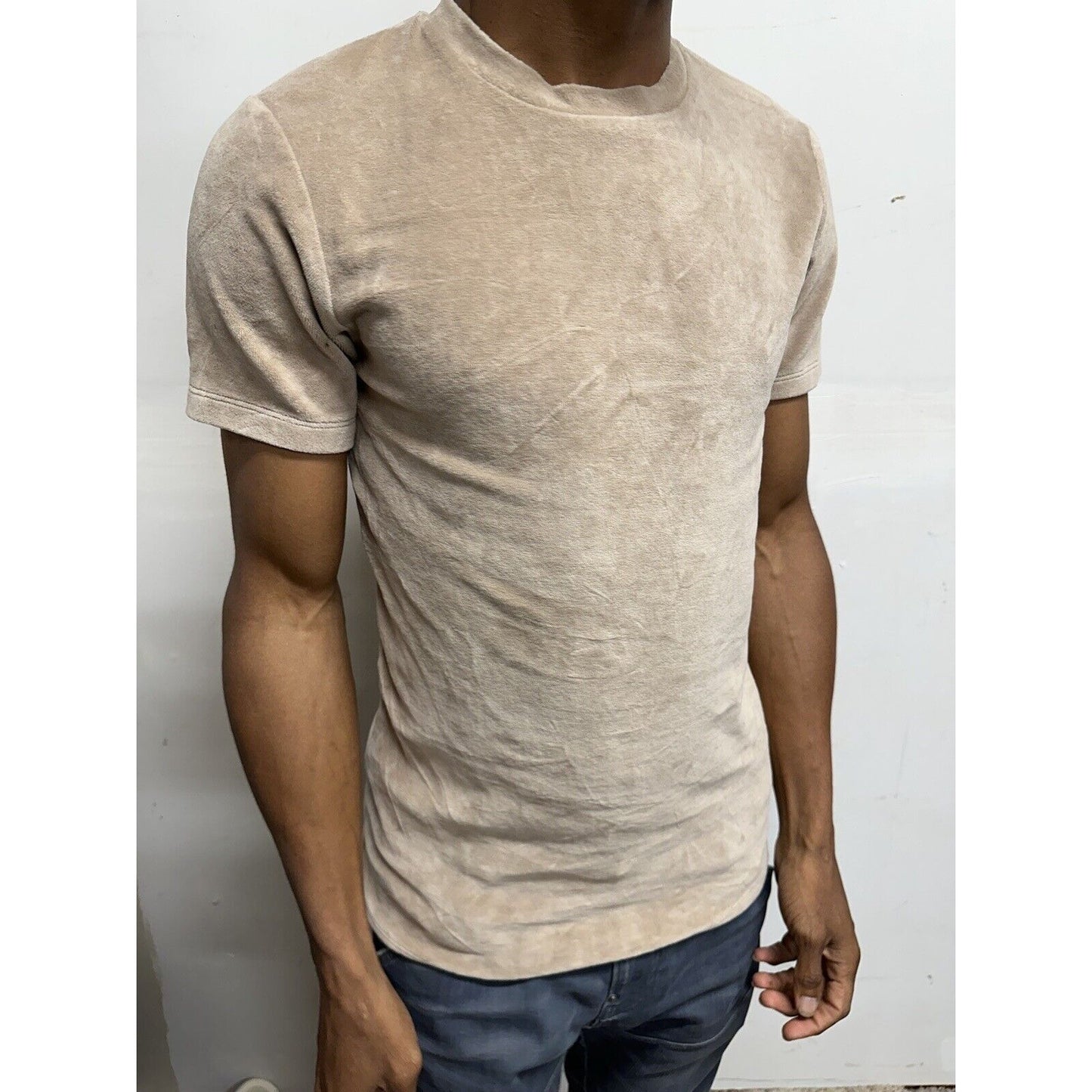 Men’s Boohooman Medium Short Sleeve Tan Shirt