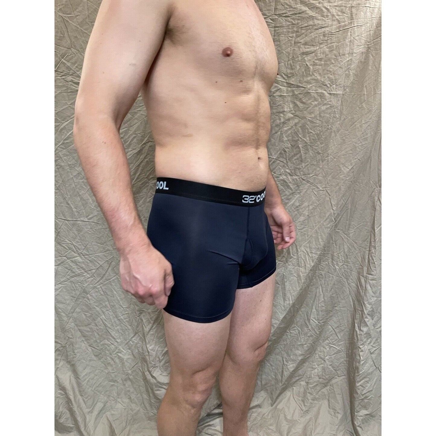 men's 32 degree cool navy compression boxer brief Medium
