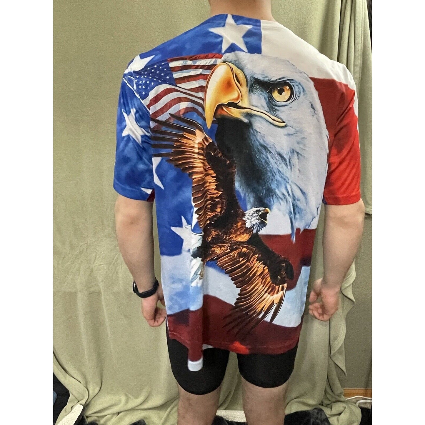 Bald Eagle Cotton Traders Sport Large Patriotic USA Shirt