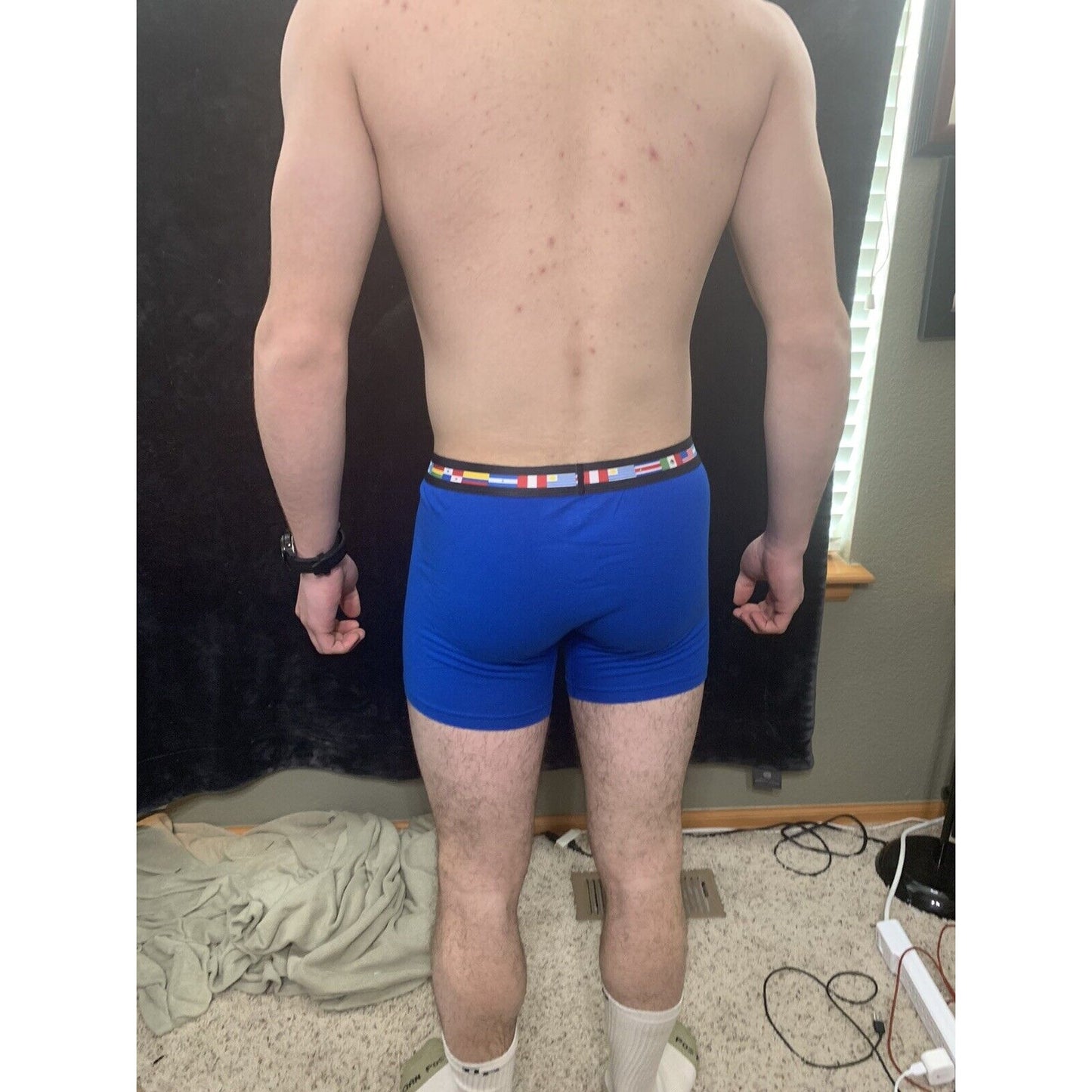 Men’s Papi Medium Boxer Briefs Royal Blue International 5% Spandex