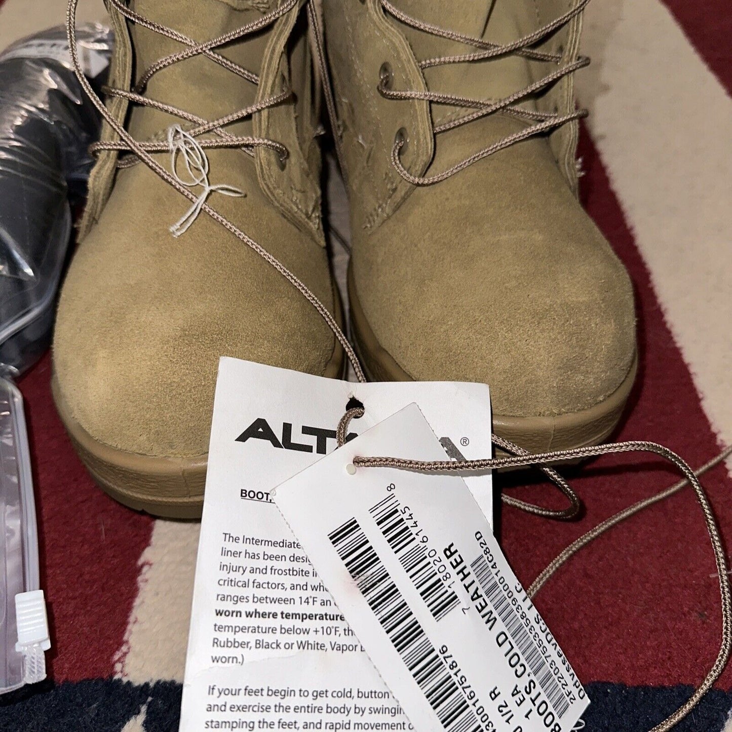 Men’s Coyote Brown Military Boots Altama 10.5 Removable Cold Weather Inserts