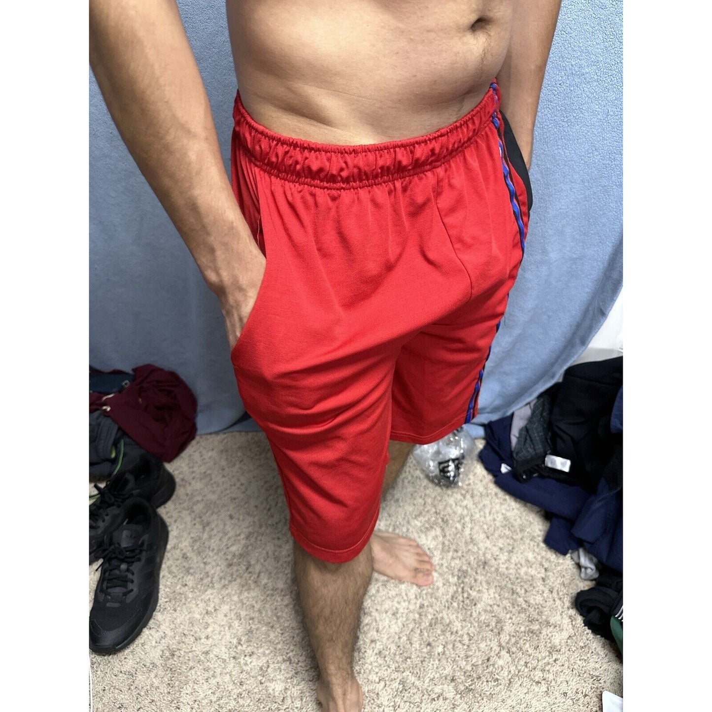 Men’s Red Champion Performance Shorts With Pockets No String