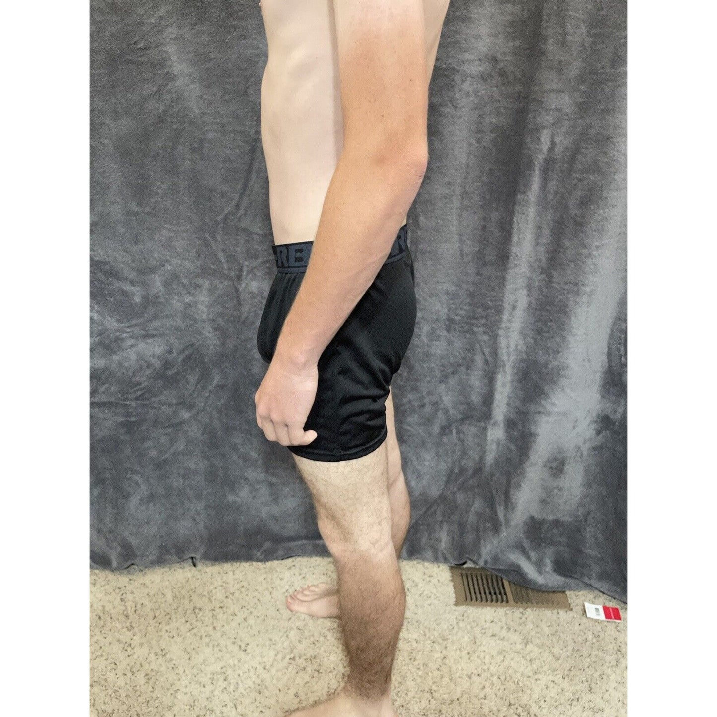 men's Black with Black Band RBX large compression boxer briefs 10% spandex
