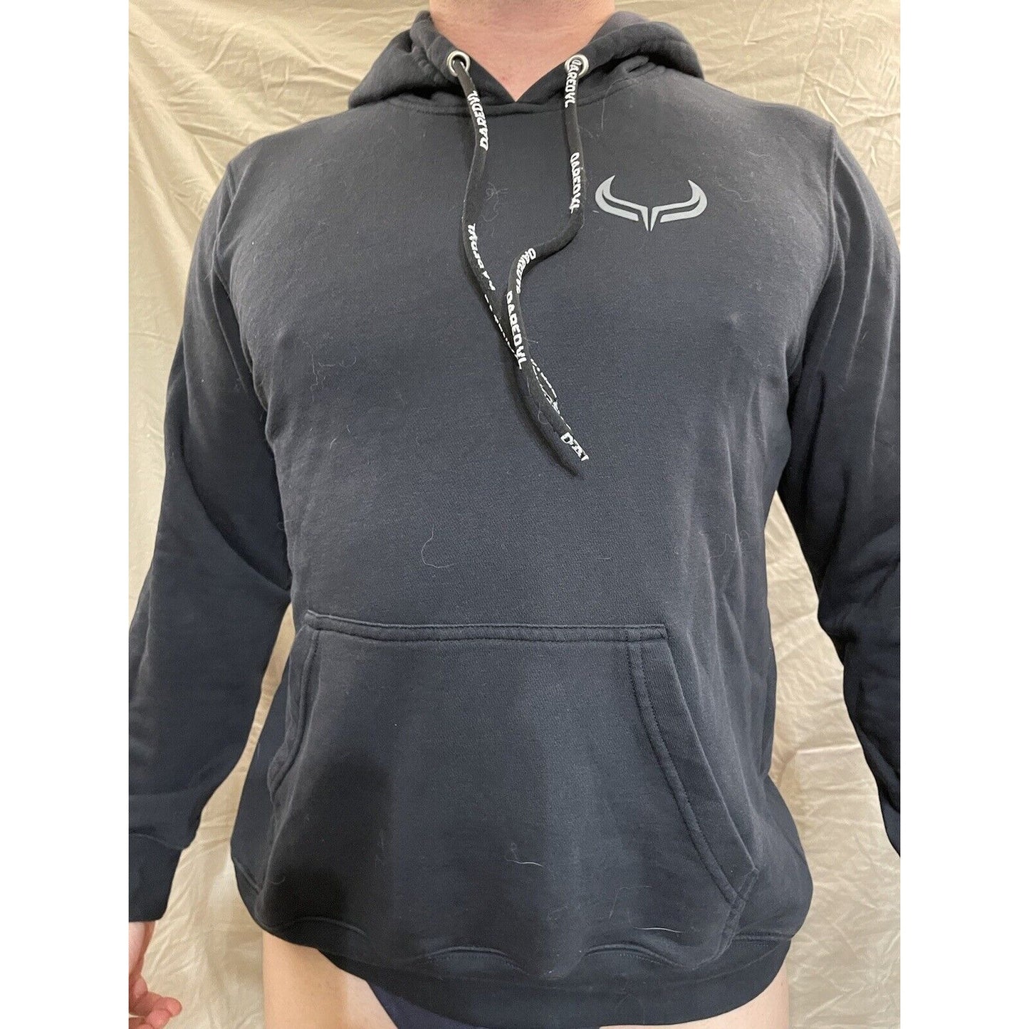 Men's black daredvl medium pullover hoodie