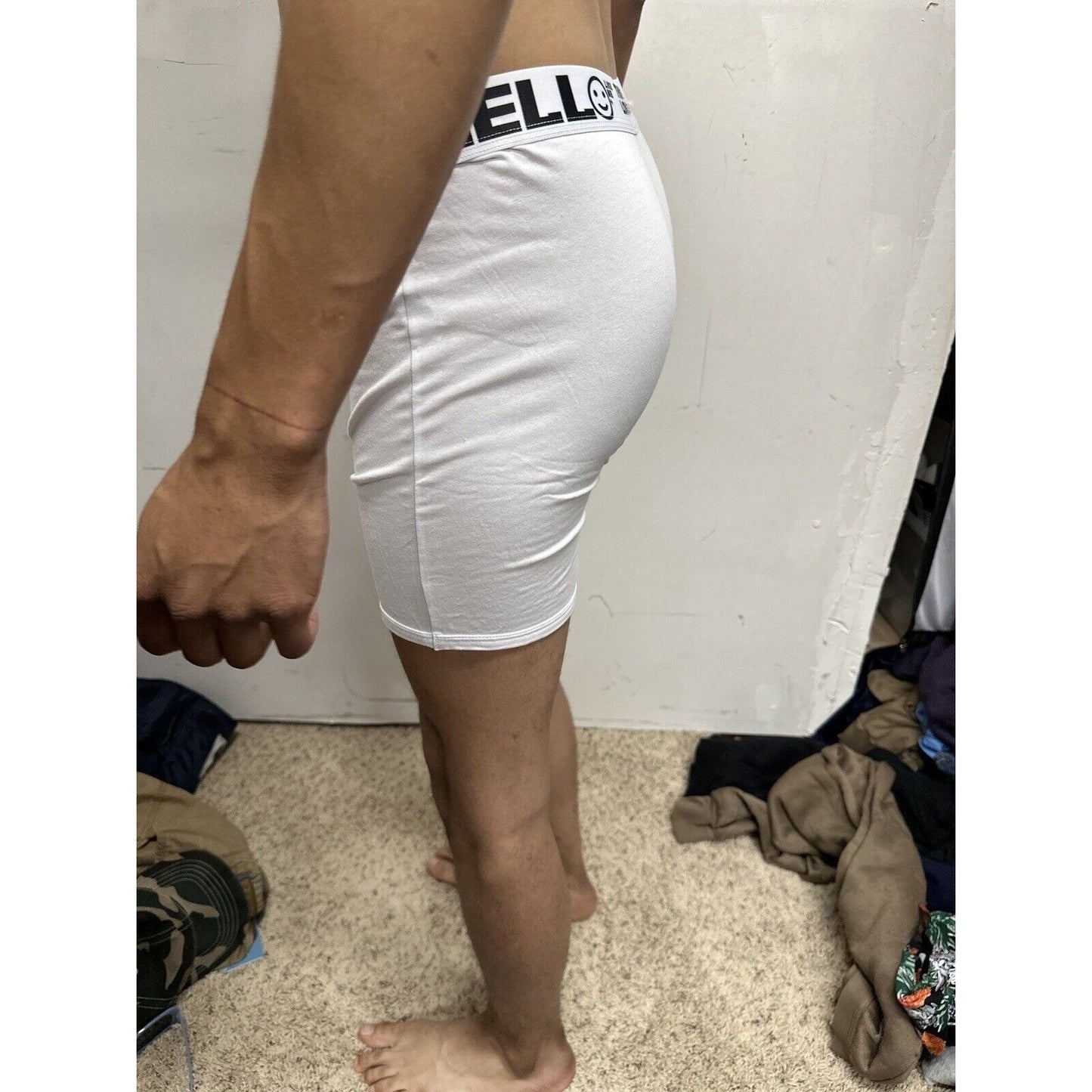 Men’s White Medium Hello Thinking Love For Life Boxer Briefs
