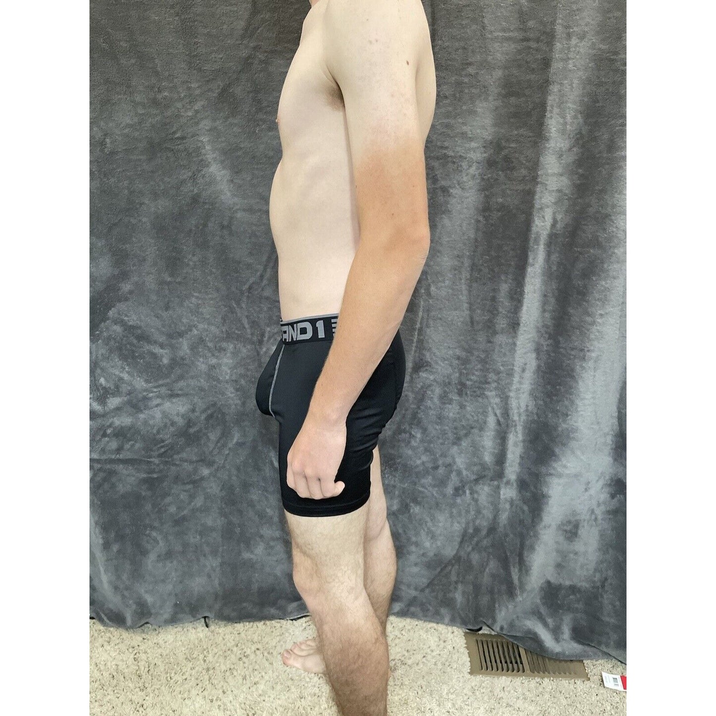 men's and1 medium black 10% spandex compression boxer brief