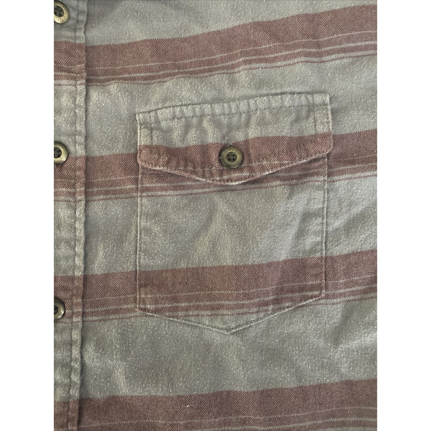 American Eagle Outfitters Men’s Medium Red Gray Stripes Prep Fit Long Sleeves