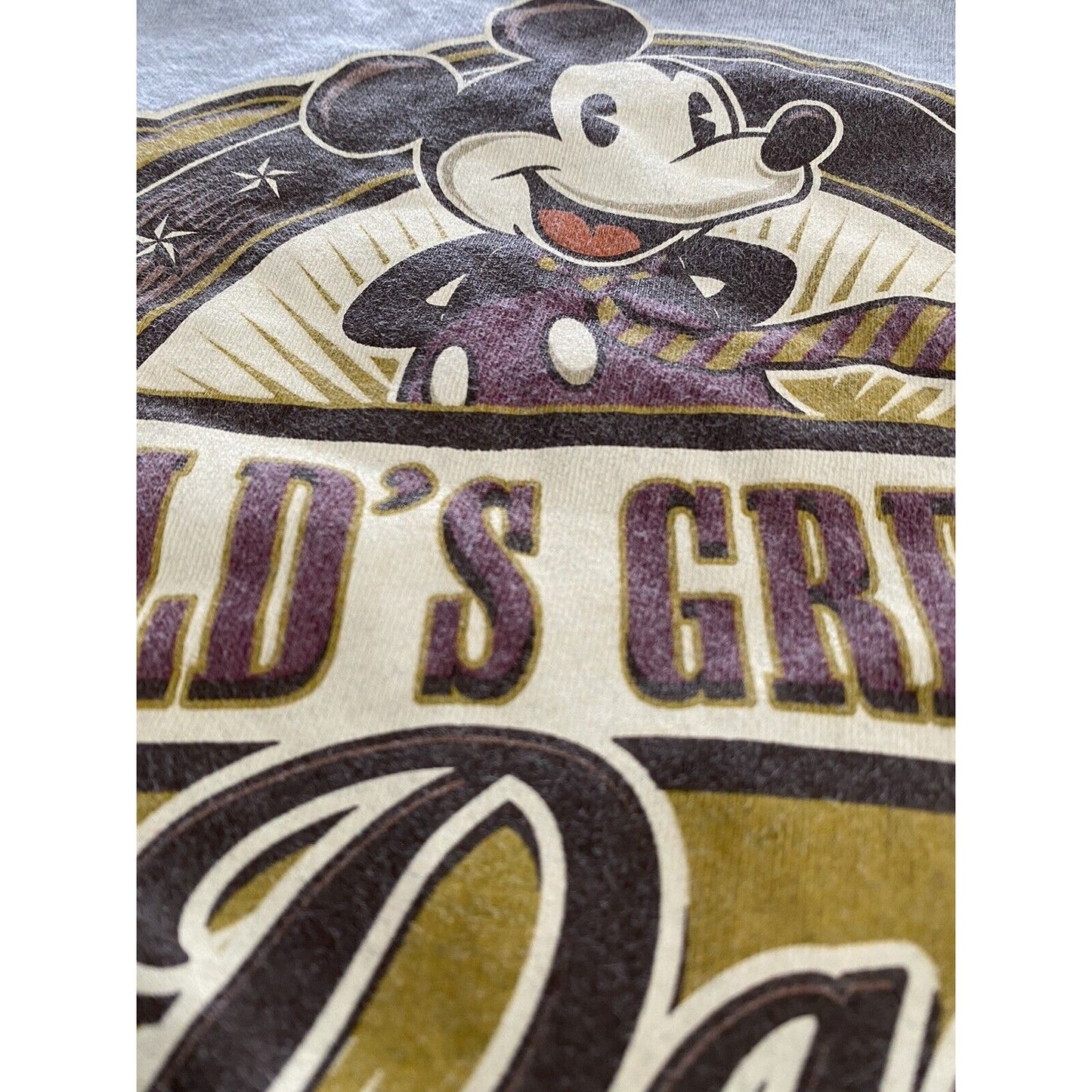 Walt Disney World World’s Greatest Dad Disneyland Mickey Mouse Mens Gray T-shirt