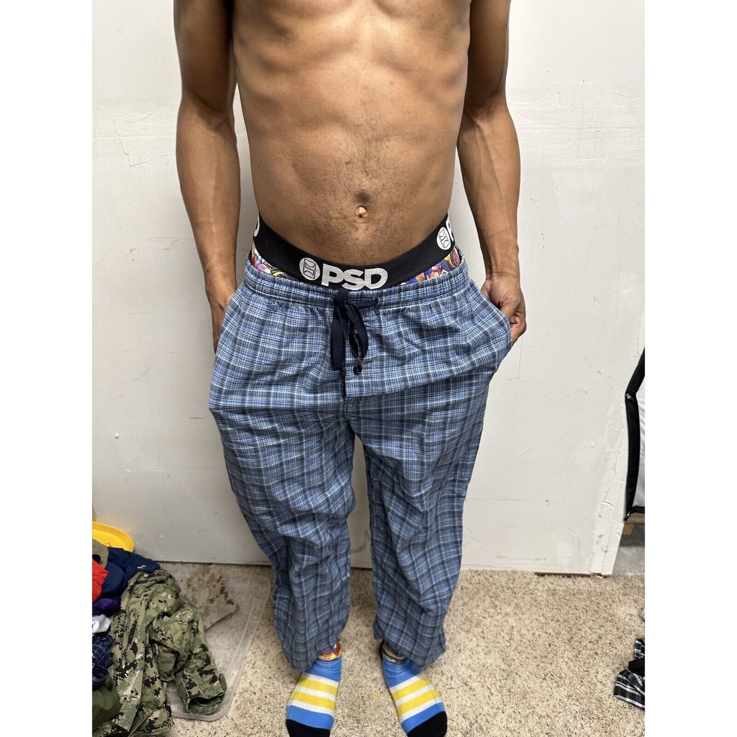 Men’s Blue Plaid Hathaway Sport Small Lounge Pants Pajamas
