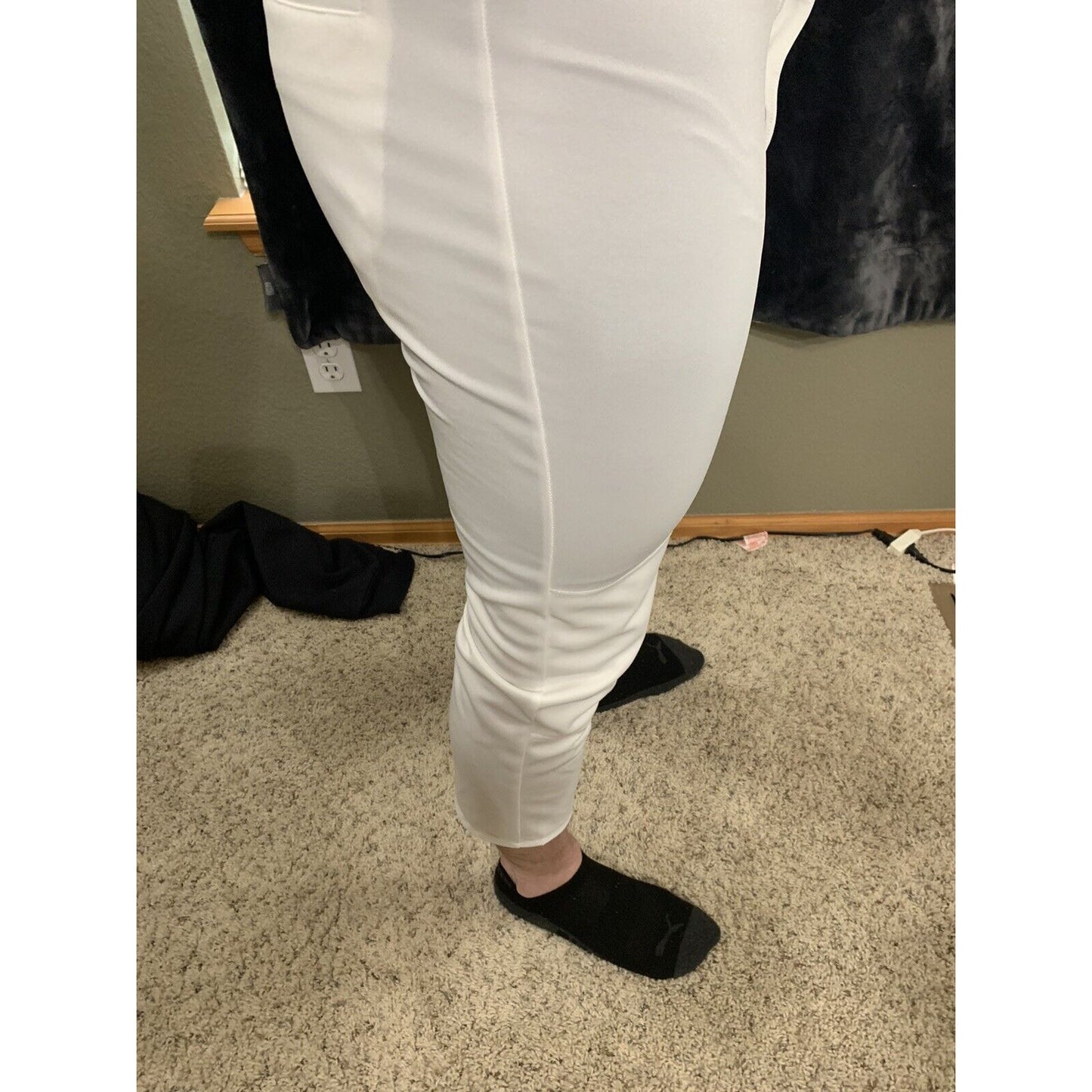 Men’s Adidas Climalite White Polyester Baseball Pants Size Large