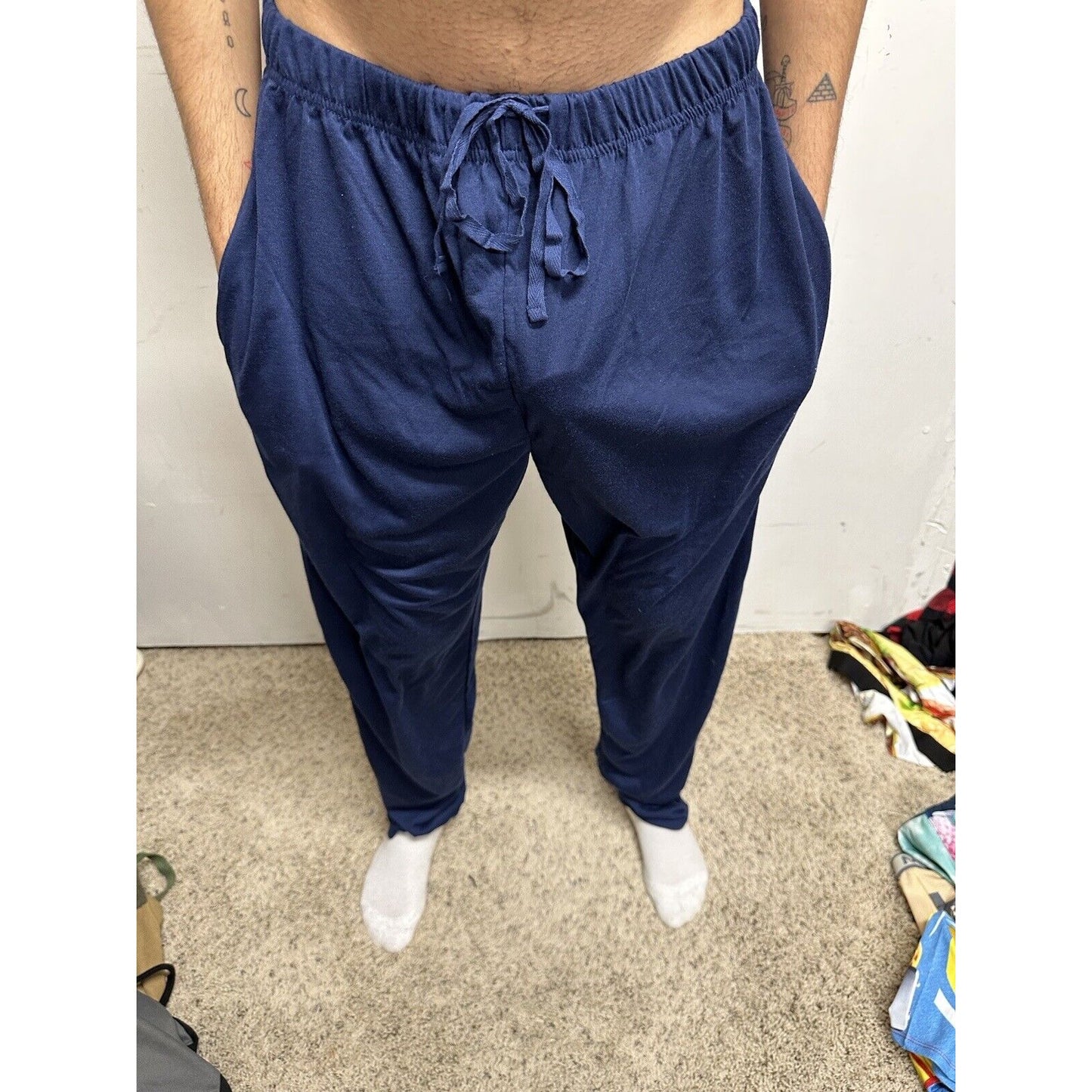 Men’s Dark Blue Collections Lounge Pants Sleep Wear Large