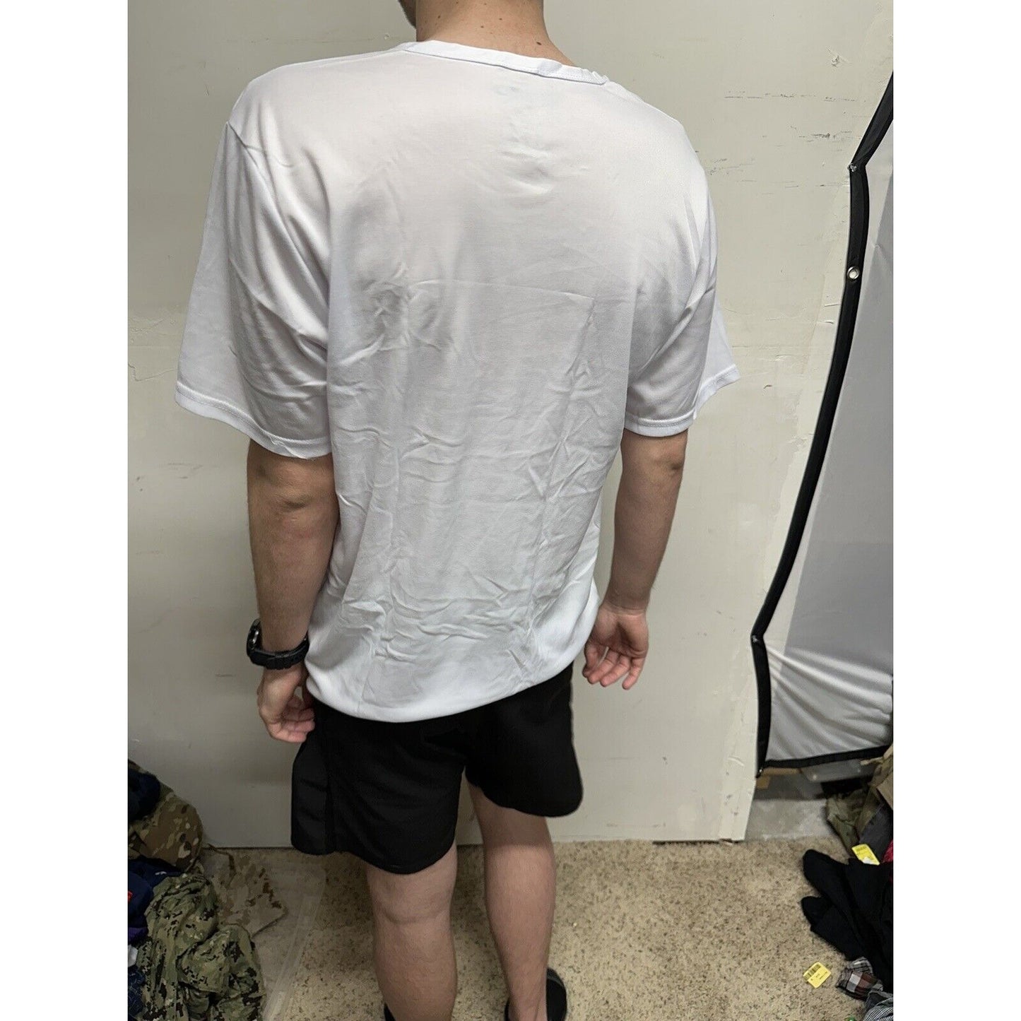 Men’s White Poly TKO Large Short Sleeve Workout Shirt