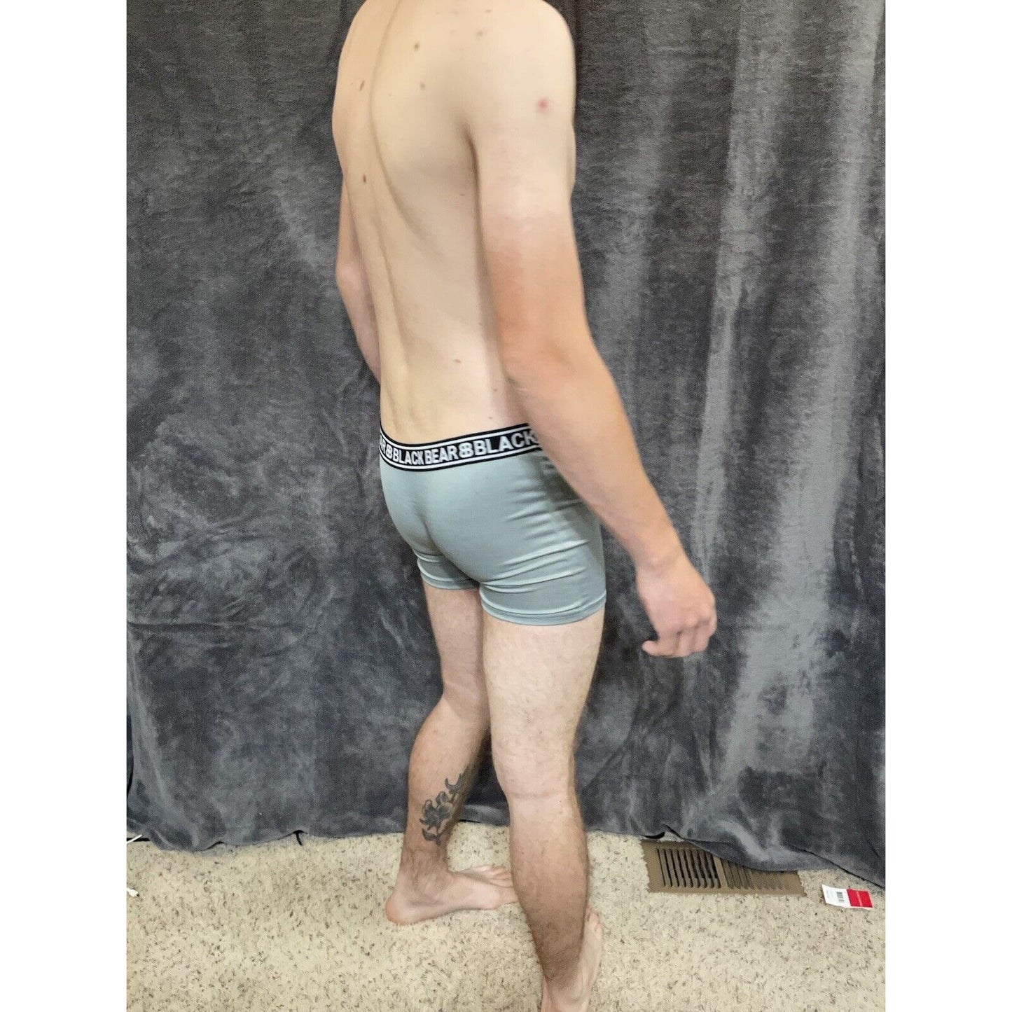 men's medium athletic trunk style black bear boxer brief Gray
