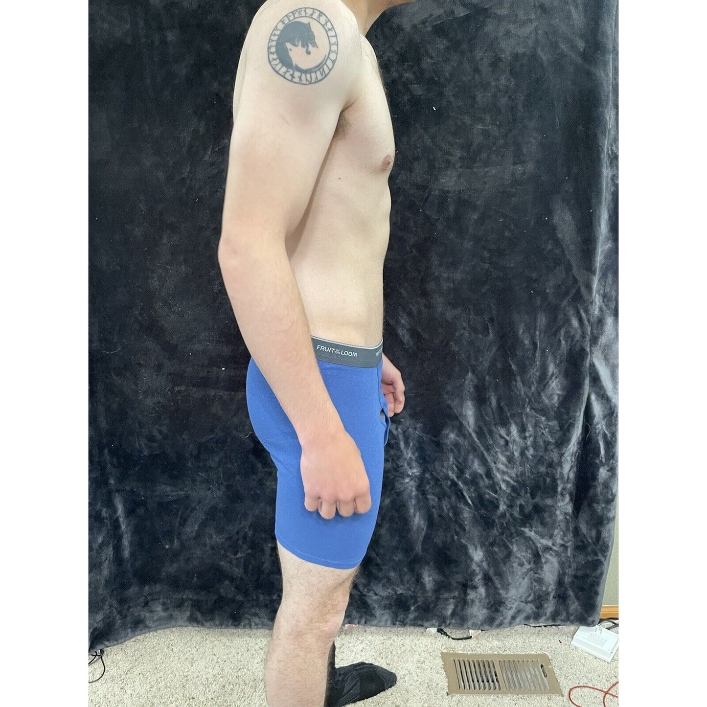 Fruit of the Loom Men's Boxer Briefs - Steel Blue - Size Medium