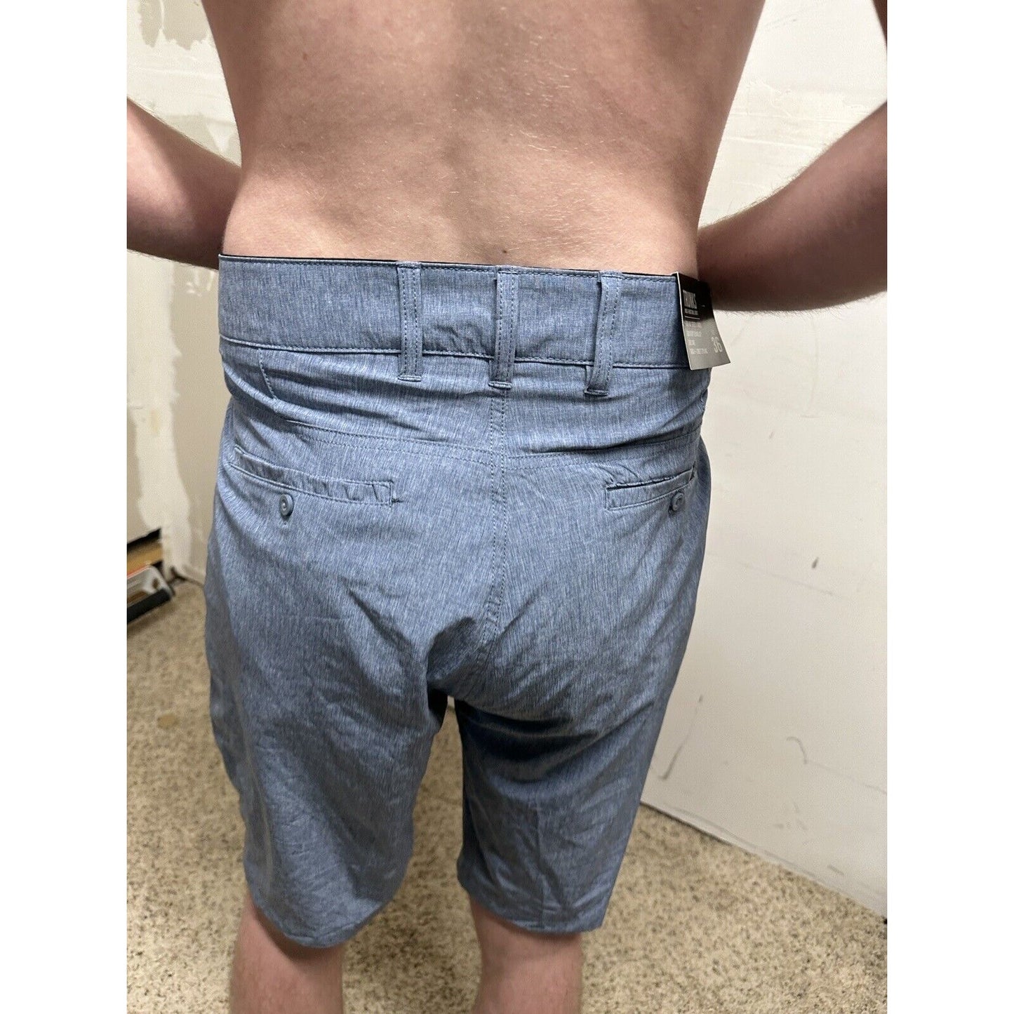 men’s trunks multi-functional size 36 gray blue shorts