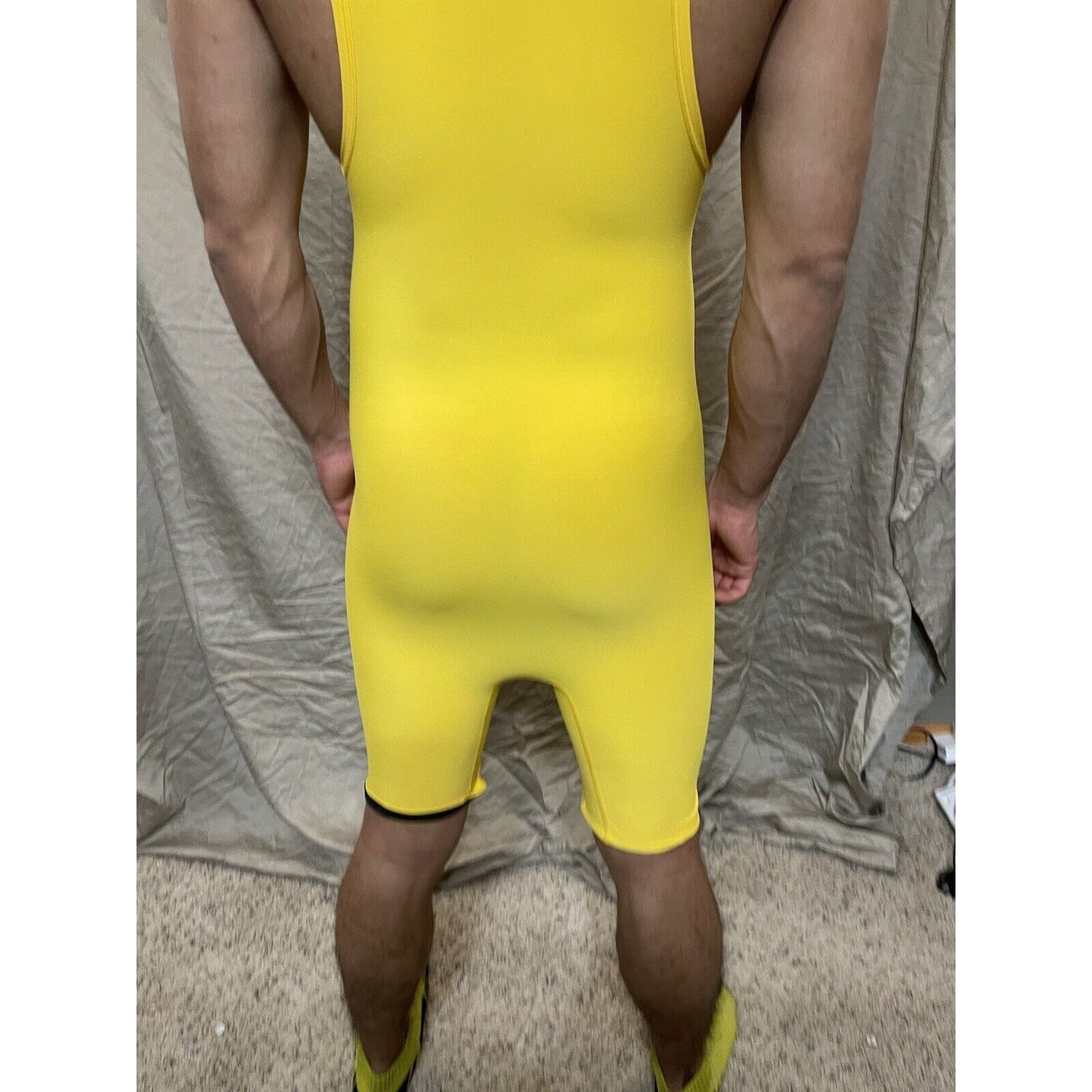 Men's Yellow XS extra small wrestling singlet alleson athletic