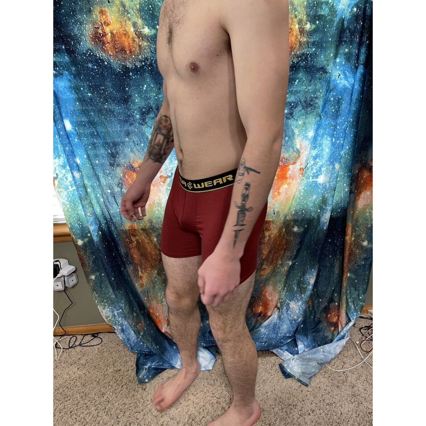 men's maroon rocawear small compression shorts New And Unworn