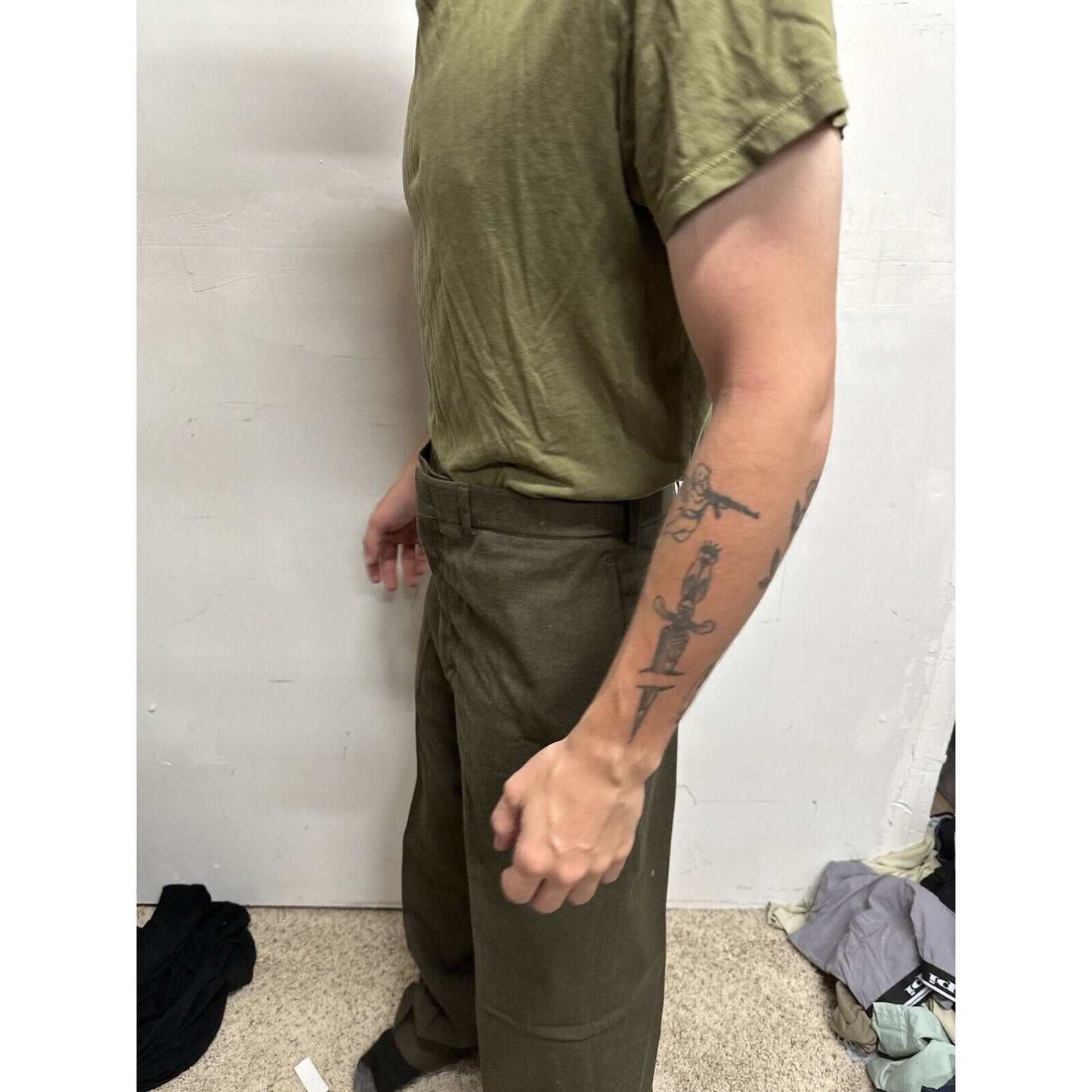 Men’s Usmc Marines Green Size 35L Wool Uniform Pants Only