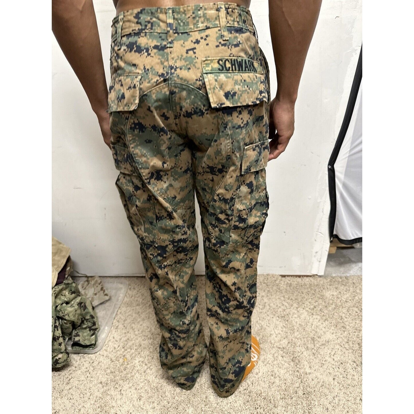 Men’s USMC Woodland Marine Pants Trousers Small Long