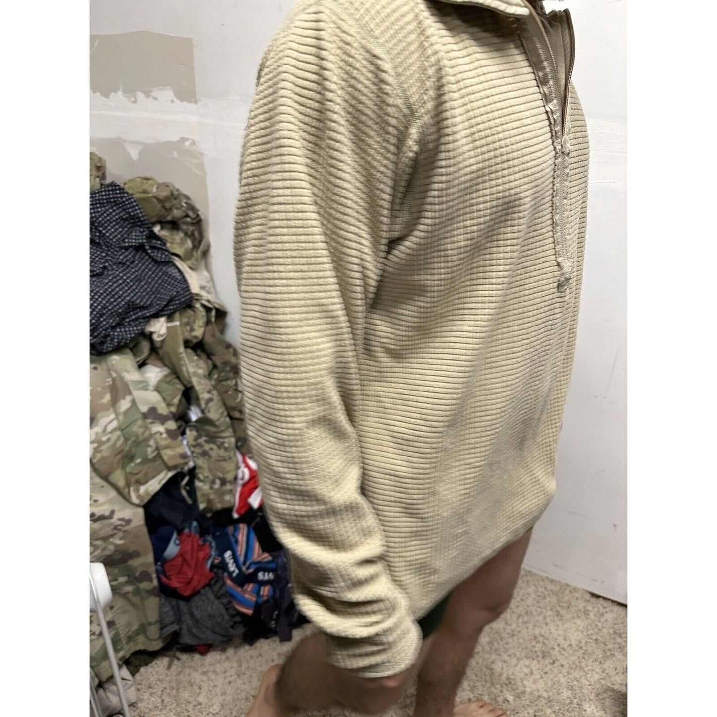 Men’s Tan Half Zip Polartec Official Gen III Army Issue Long Sleeve Pullover